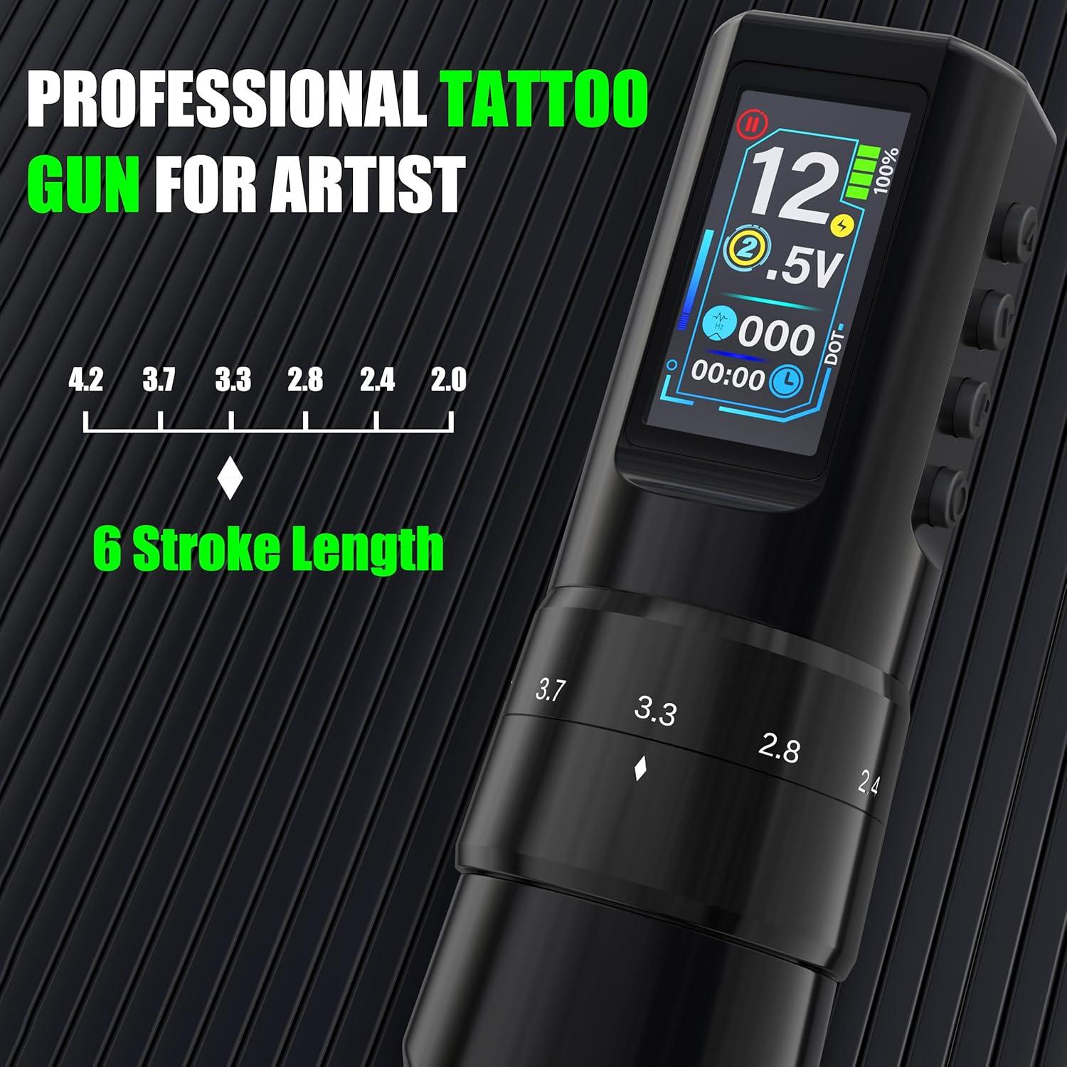 Kit de Tatuaje Tuffking - Máquina Rotativa Inalámbrica 1600mAh