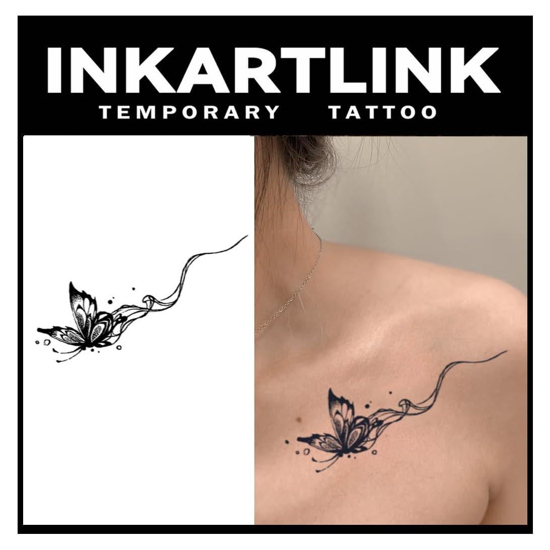 Tatuaje Semipermanente INKARTLINK Mariposa 16x6cm, Impermeable
