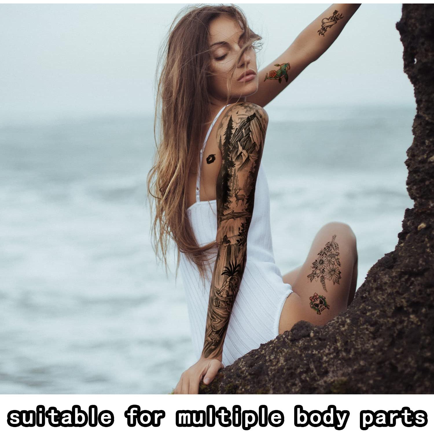 Tatuajes Temporales Metuu 46 Hojas Impermeables para Halloween