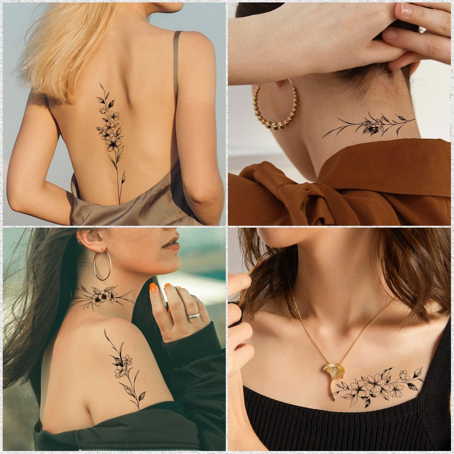 Tatuajes Temporales Leesgel 12 Hojas Flores y Vides 22x4cm