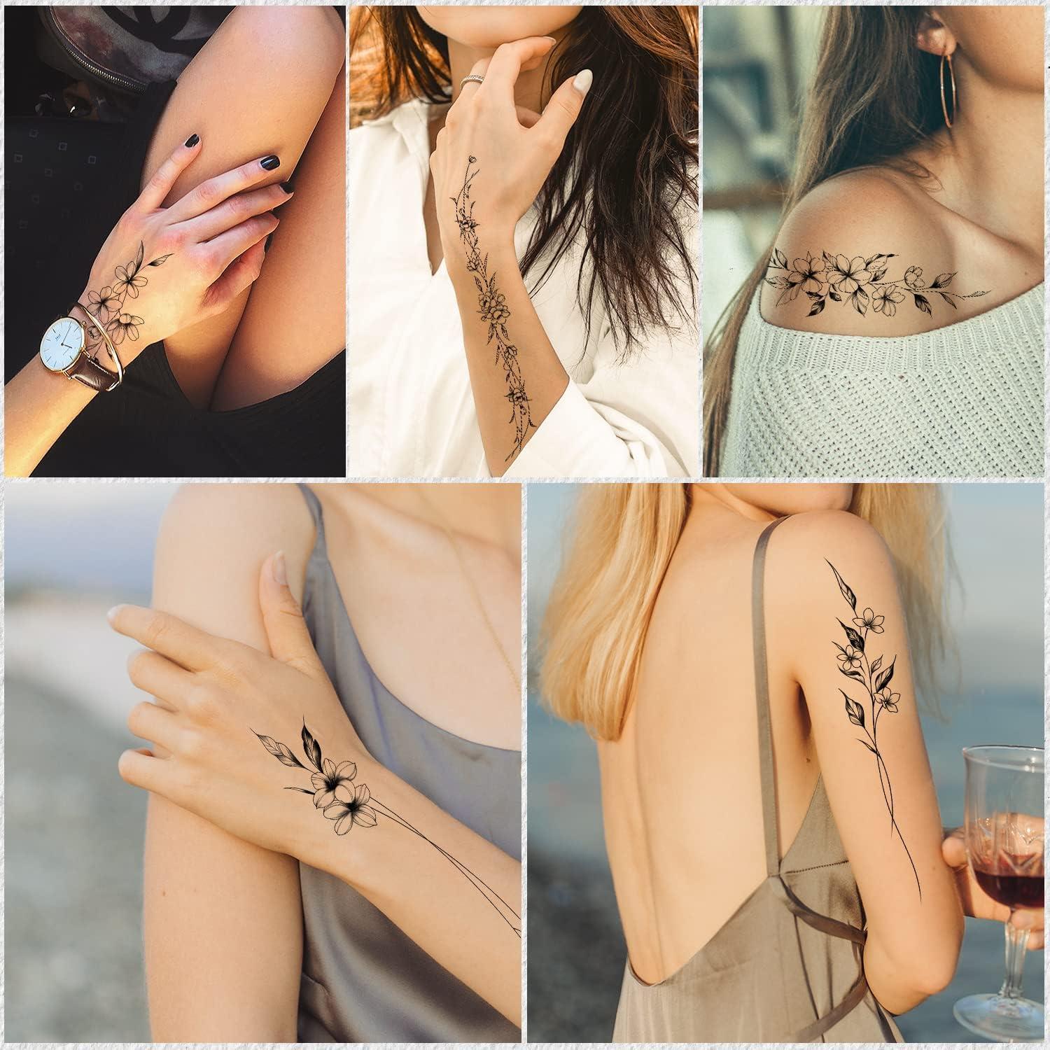 Tatuajes Temporales Leesgel 12 Hojas Flores y Vides 22x4cm