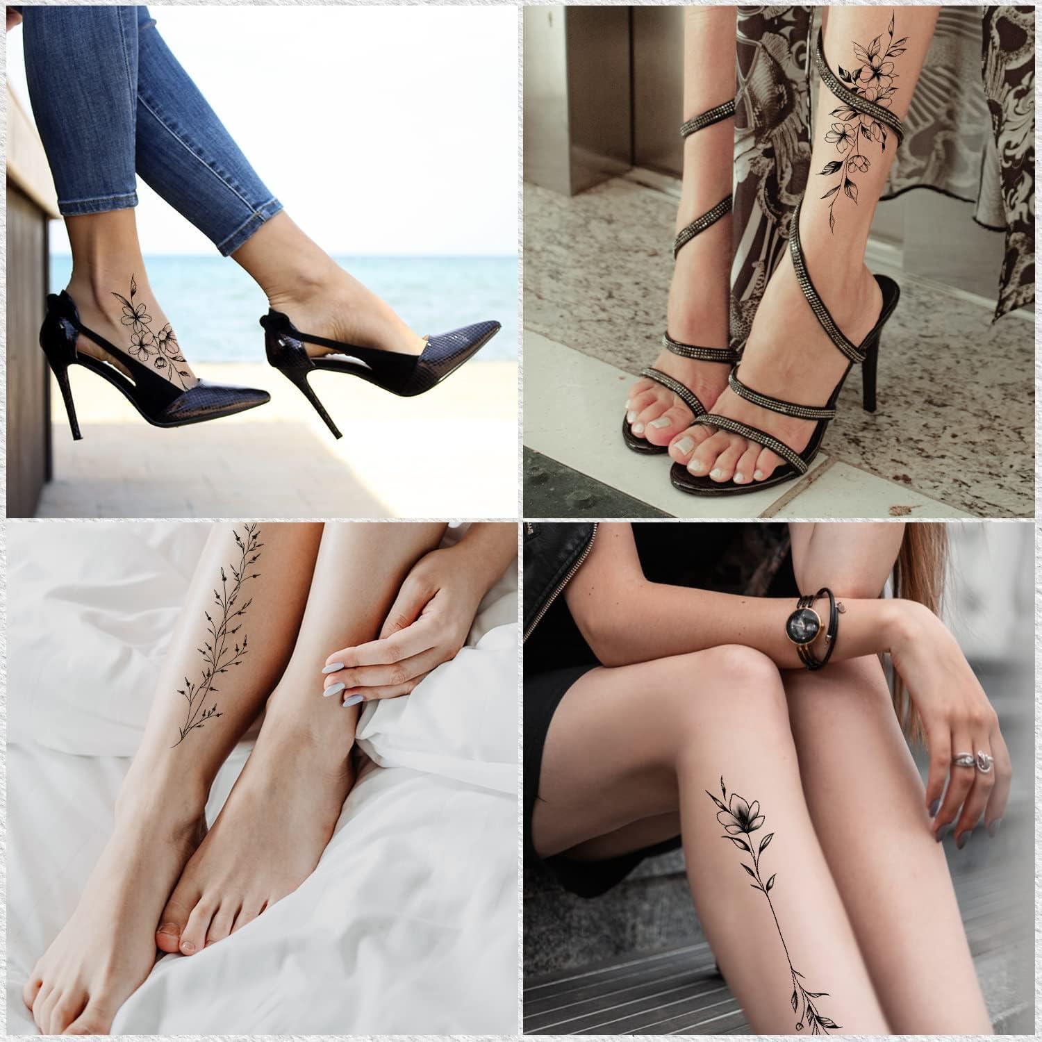 Tatuajes Temporales Leesgel 12 Hojas Flores y Vides 22x4cm