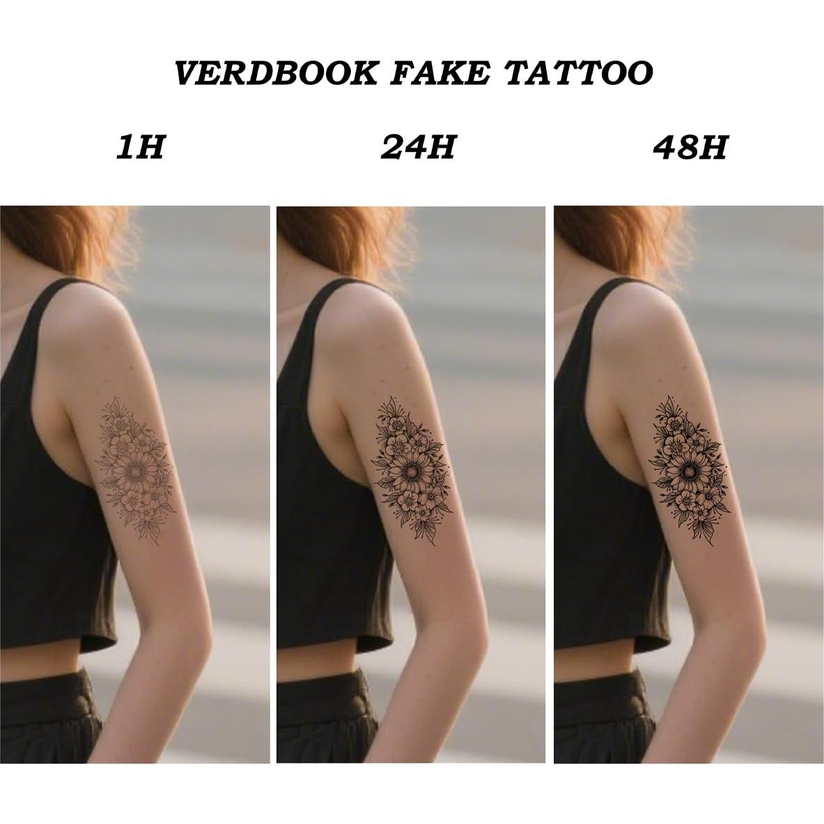 Kit de Tatuajes Temporales Impermeables VERDBOOK - 2 Hojas