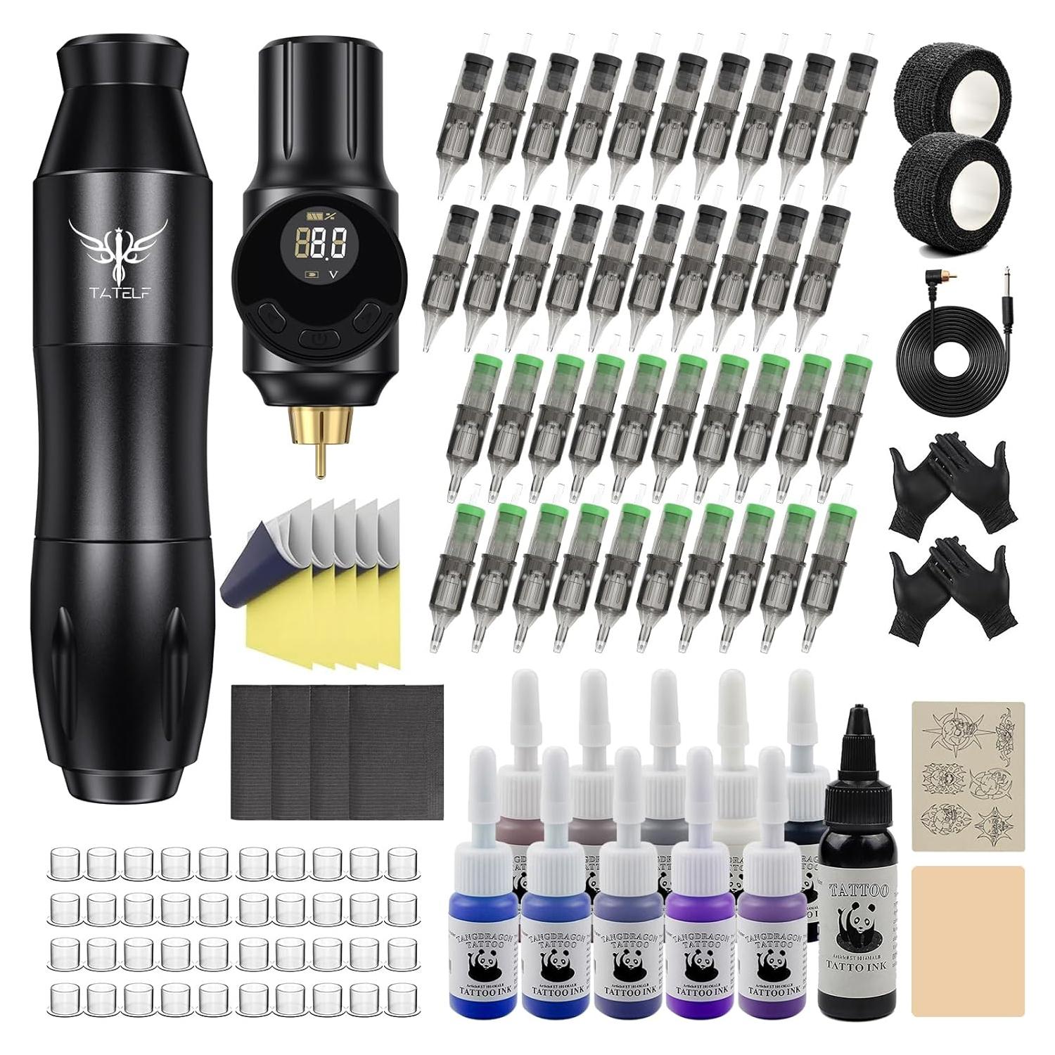 Kit de Tatuaje Inalámbrico TATELF G12 con Batería 2000mAh