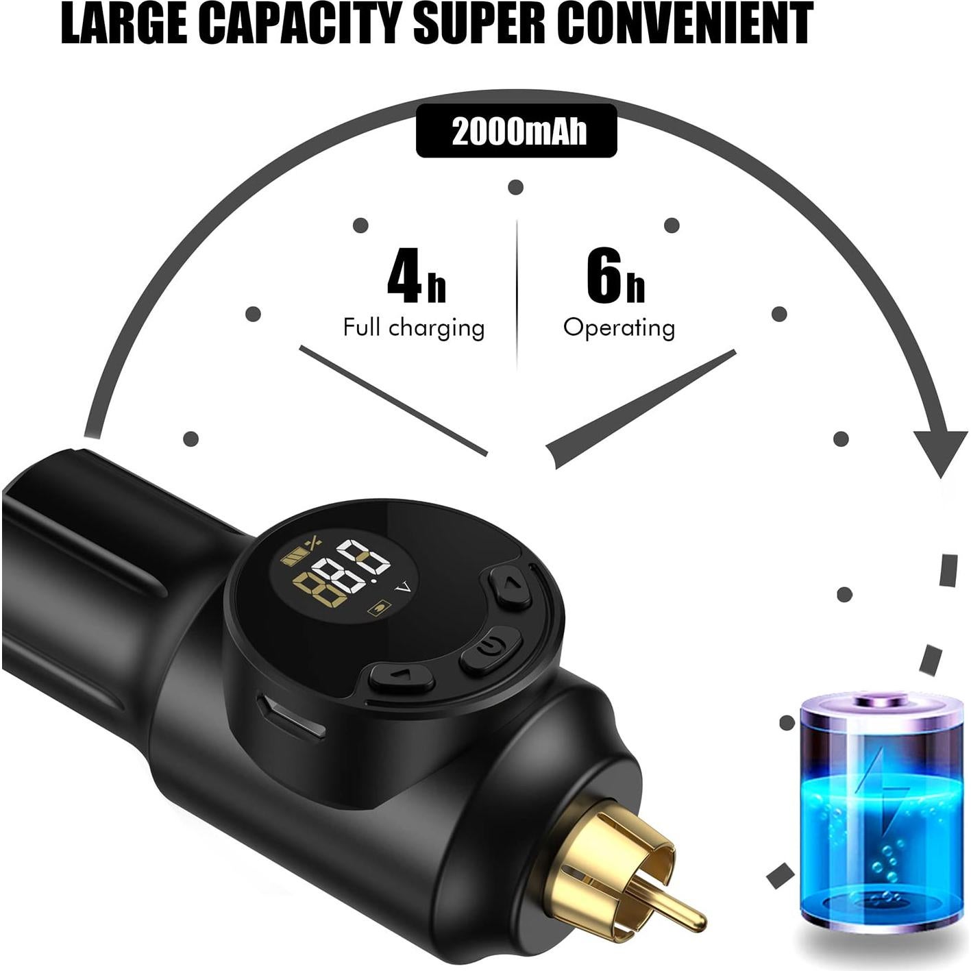 Kit de Tatuaje Inalámbrico TATELF G12 con Batería 2000mAh