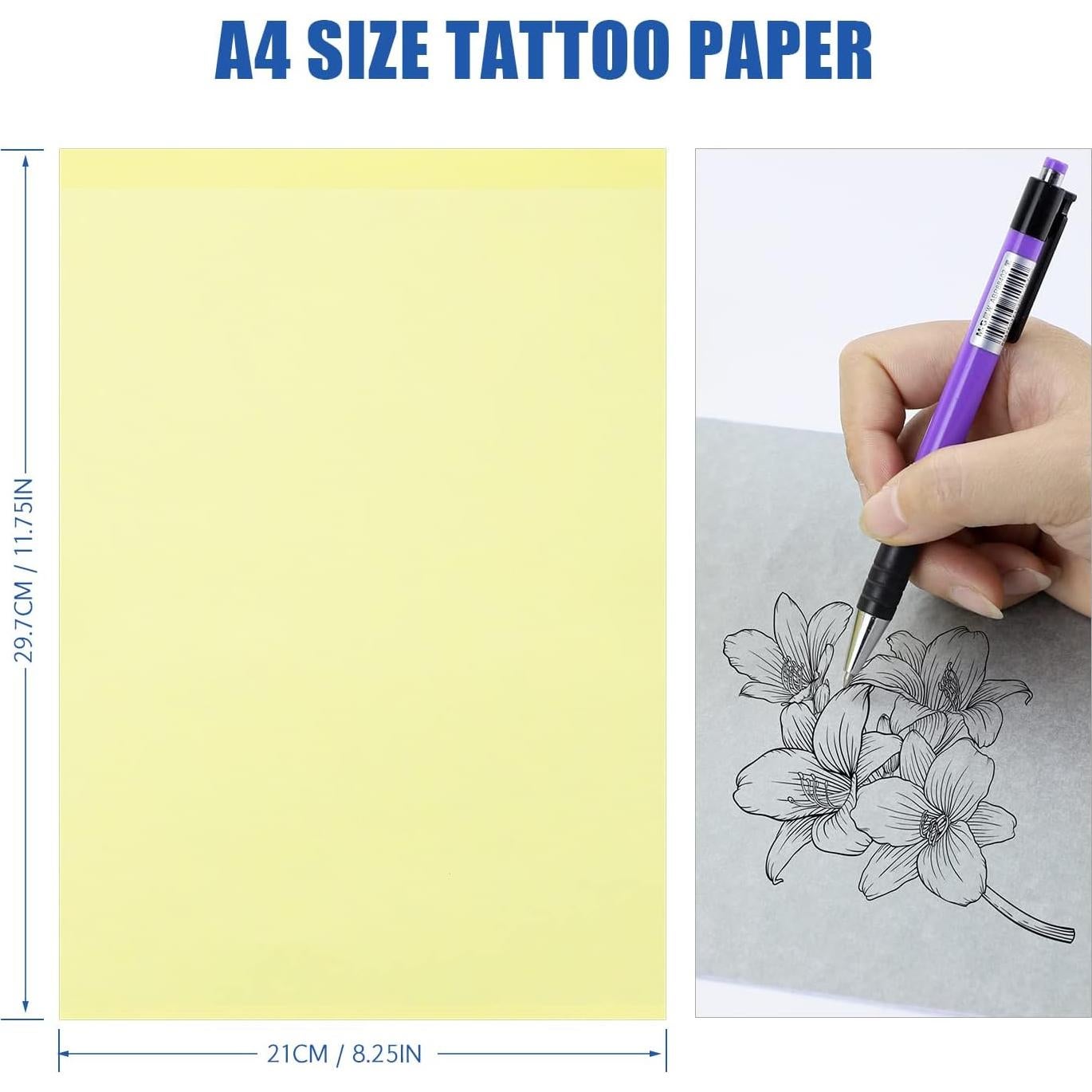 Papel de Transferencia de Tatuaje LIUMATE A4 100 Hojas 4 Capas