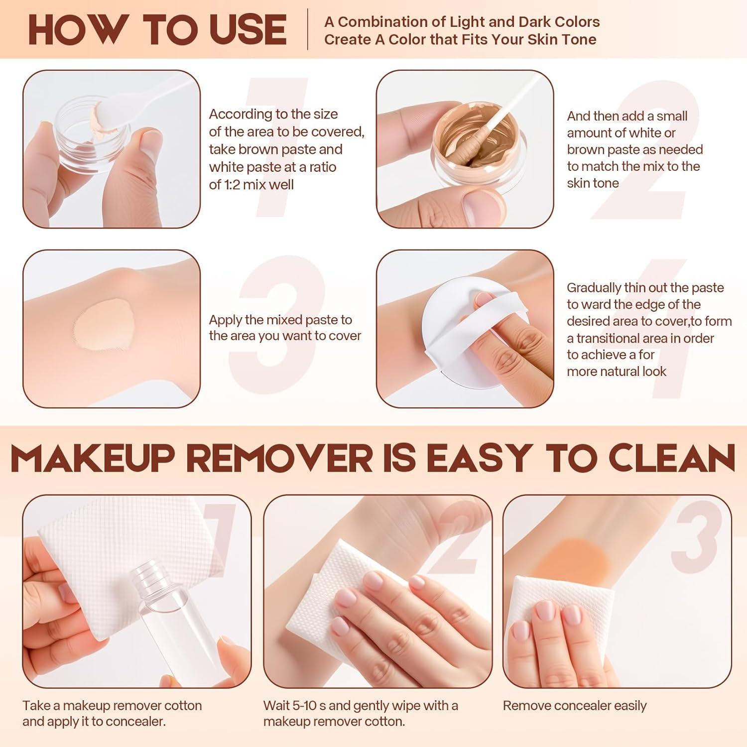 Kit Corrector de Tatuajes Shmian - 2 Tonos Impermeable 60g