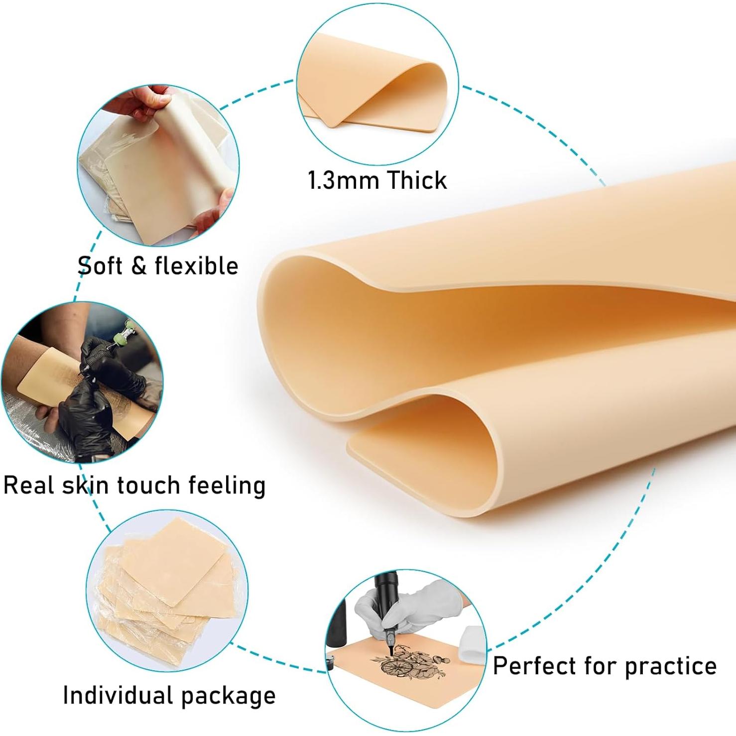 Kit de Práctica de Tatuaje Yugui 30 Piezas Piel y Papel