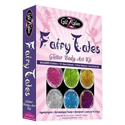 Kit de Tatuajes Temporales GlitZGlam Cuentos de Hadas 6 Brillos
