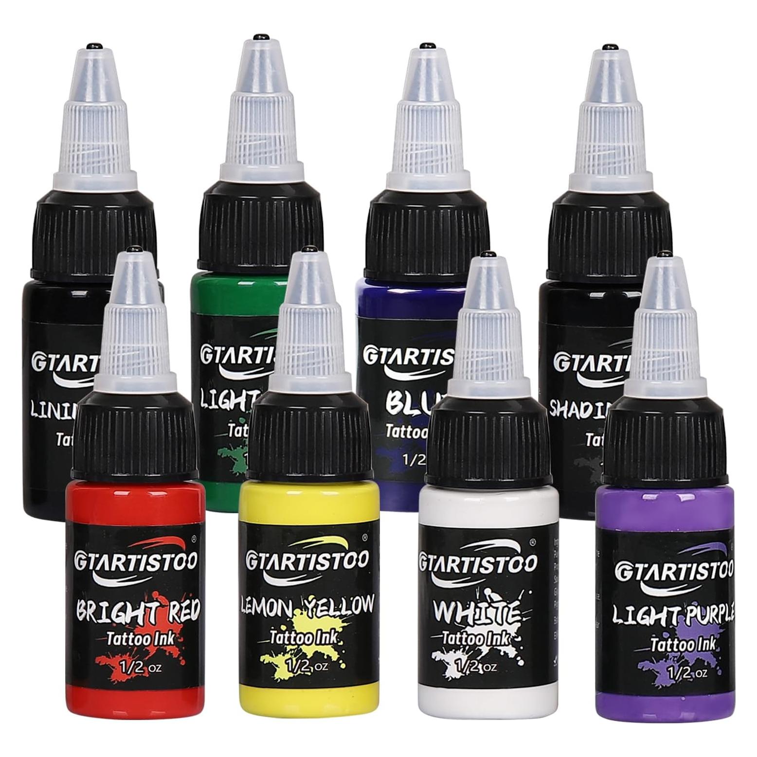 Set de Tinta para Tatuajes GTARTISTOO 8 Colores 15ml