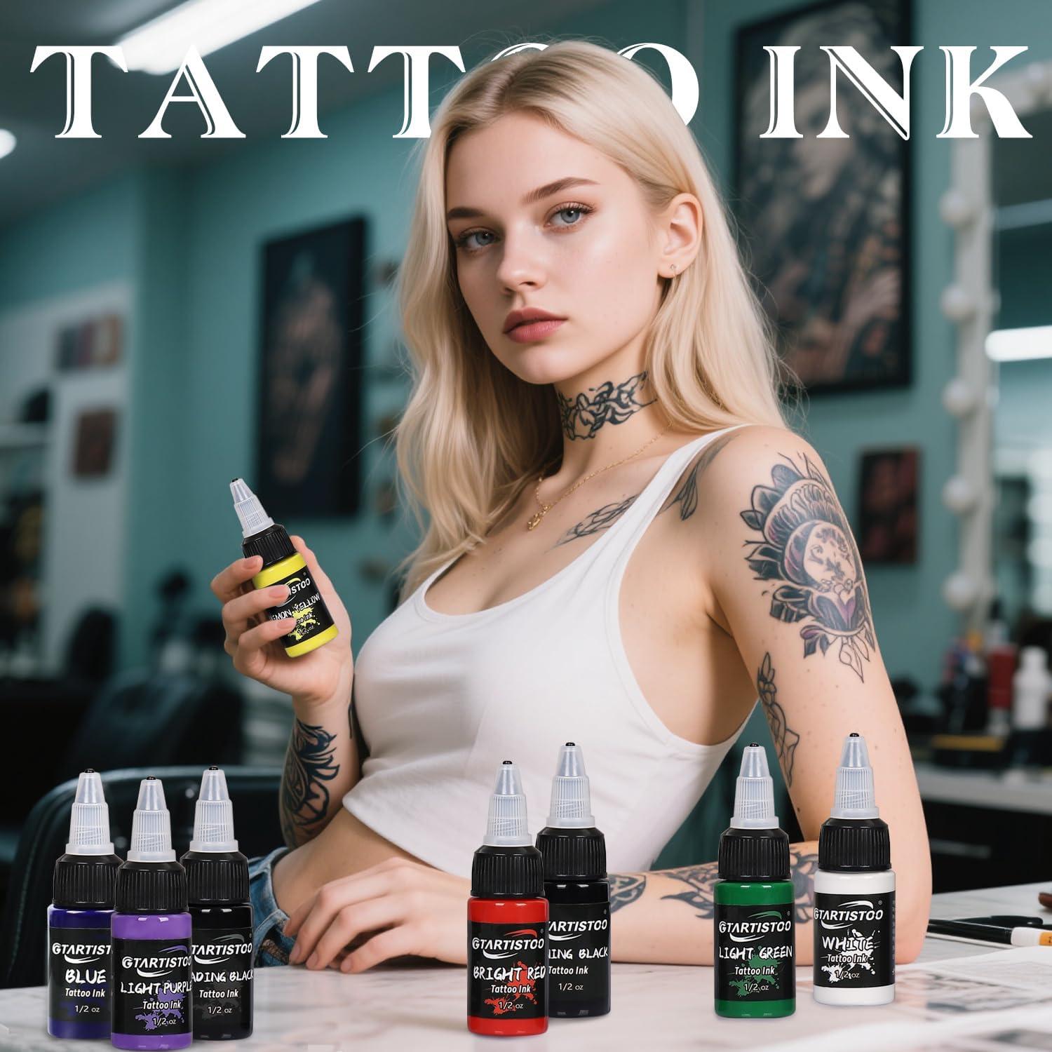 Set de Tinta para Tatuajes GTARTISTOO 8 Colores 15ml