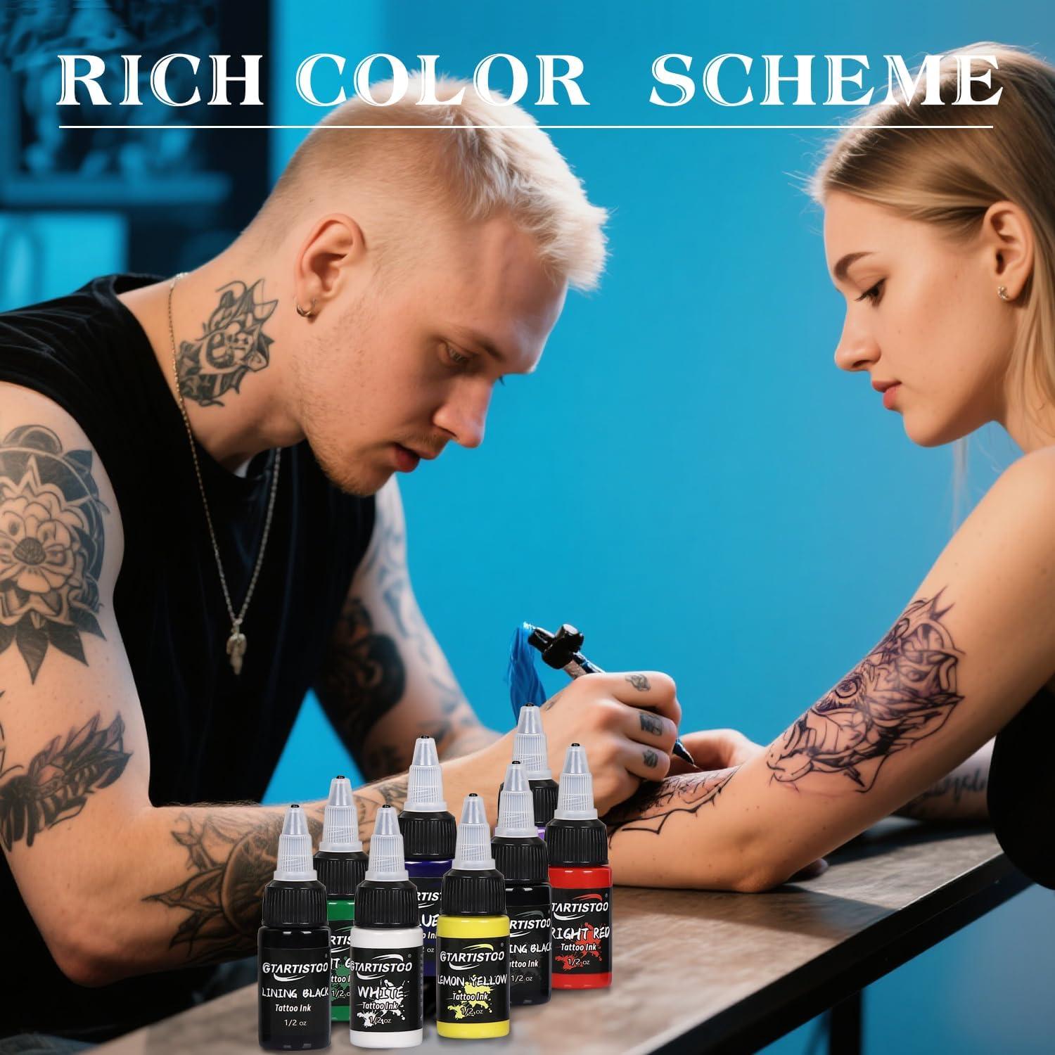 Set de Tinta para Tatuajes GTARTISTOO 8 Colores 15ml