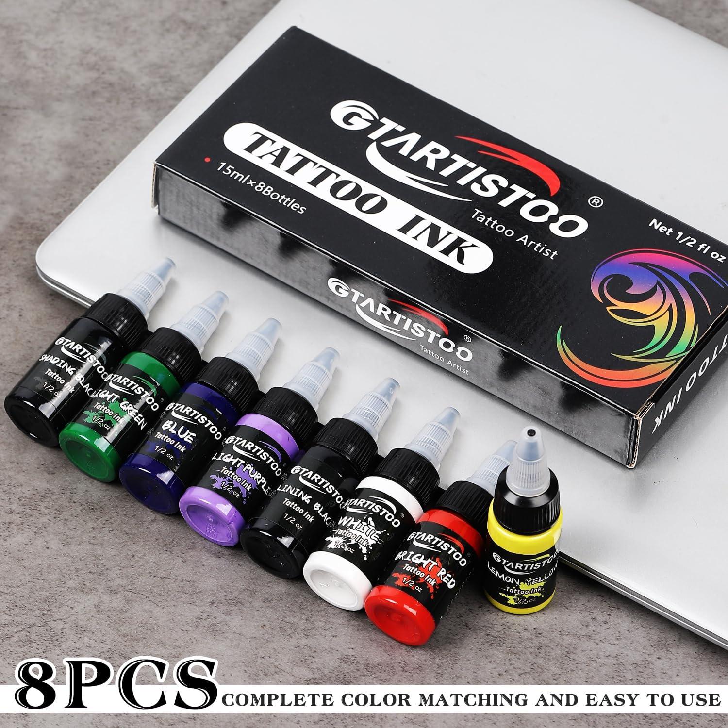 Set de Tinta para Tatuajes GTARTISTOO 8 Colores 15ml
