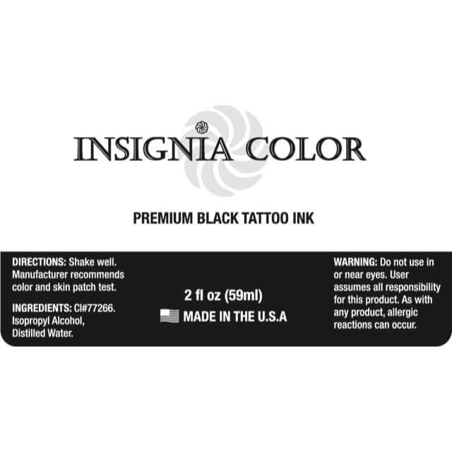 Tinta de Tatuaje Negra Premium Insignia Color 59.15 ml Vegana