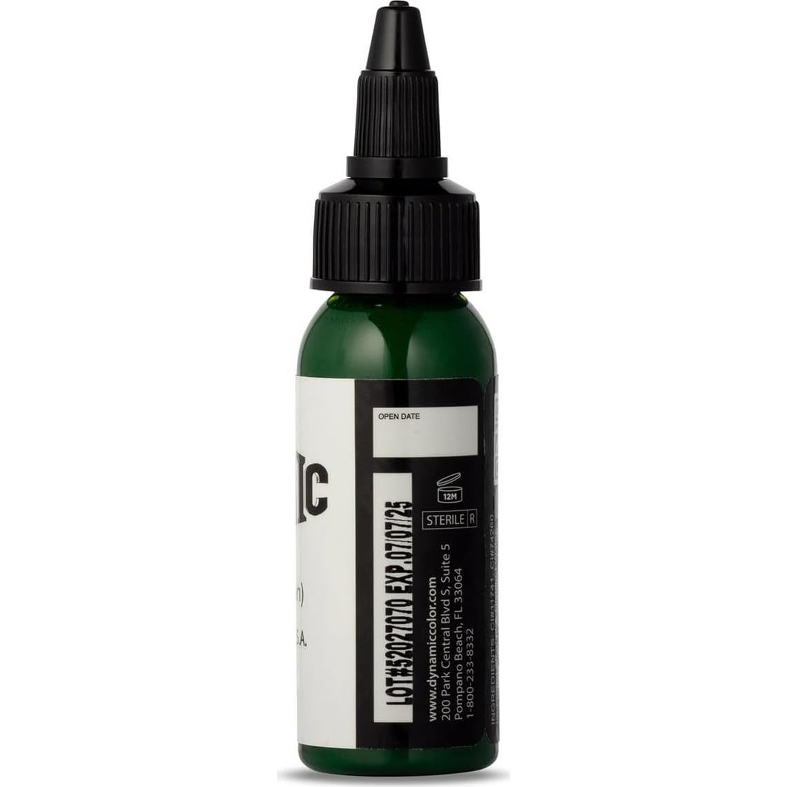 Tinta para Tatuajes Verde Hoja Dynamic Color 29.57 ml Esterilizada