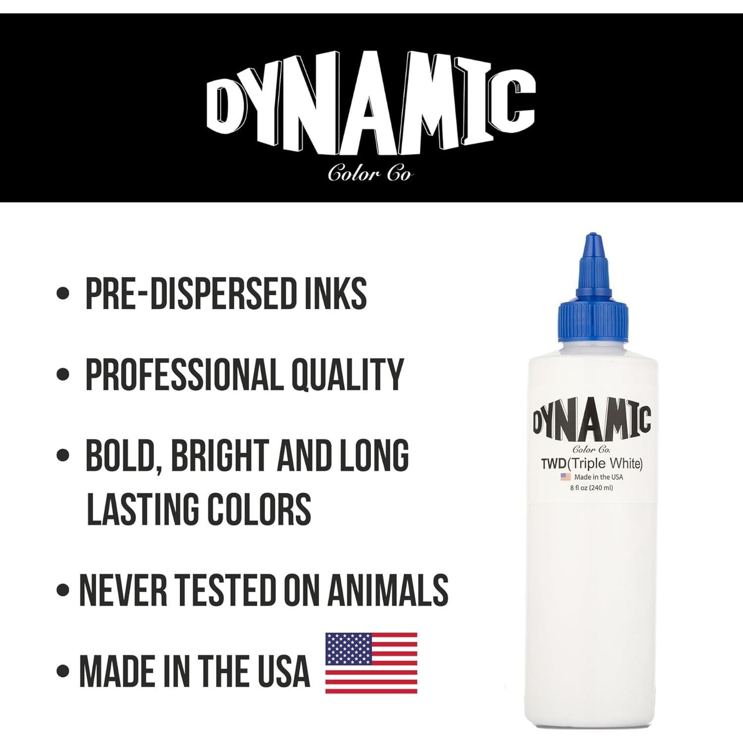 Tinta para Tatuajes Blanca Dynamic Color Co 226.8 ml Esterilizada