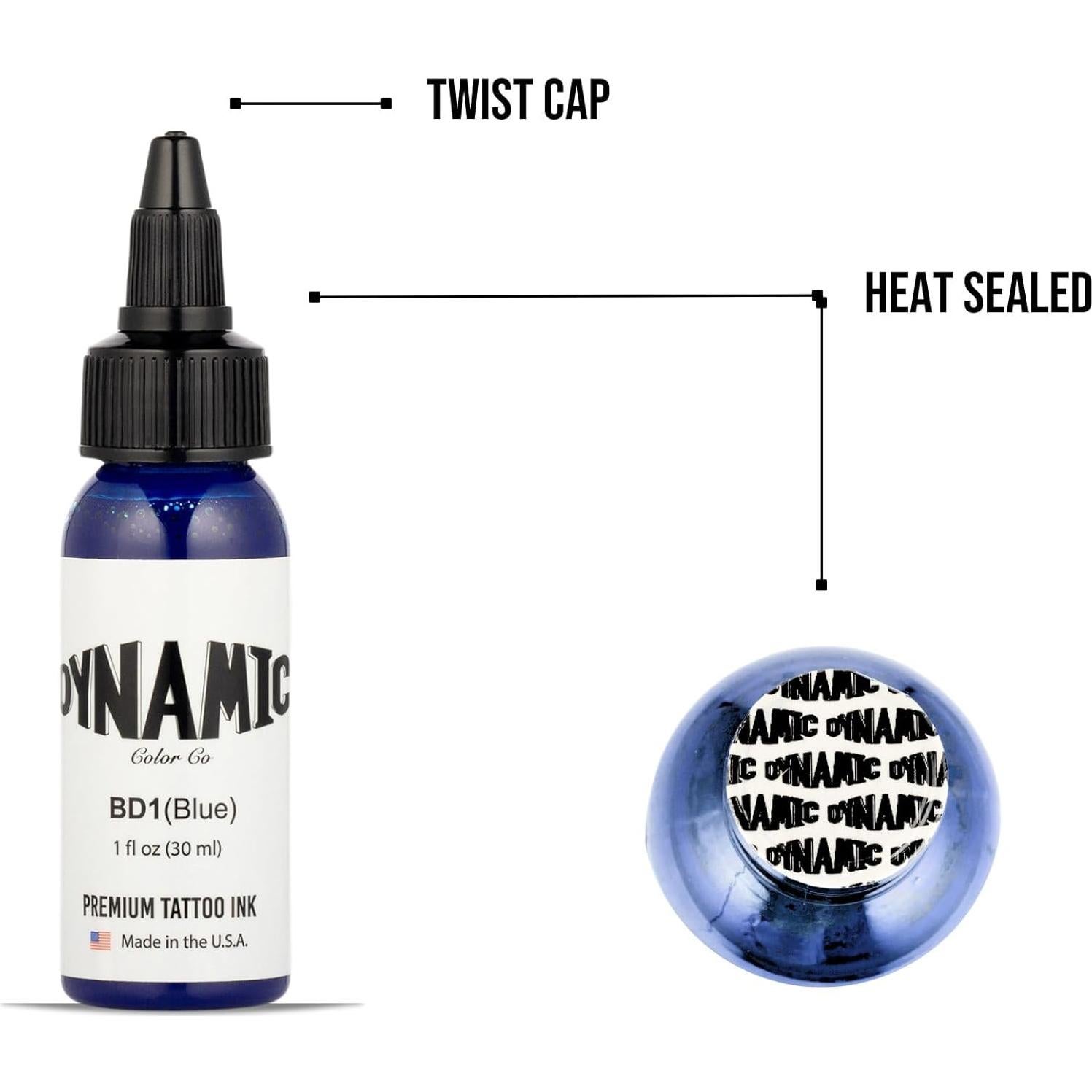 Tinta para Tatuajes Azul Dynamic Color Co 30ml Vegana Esterilizada