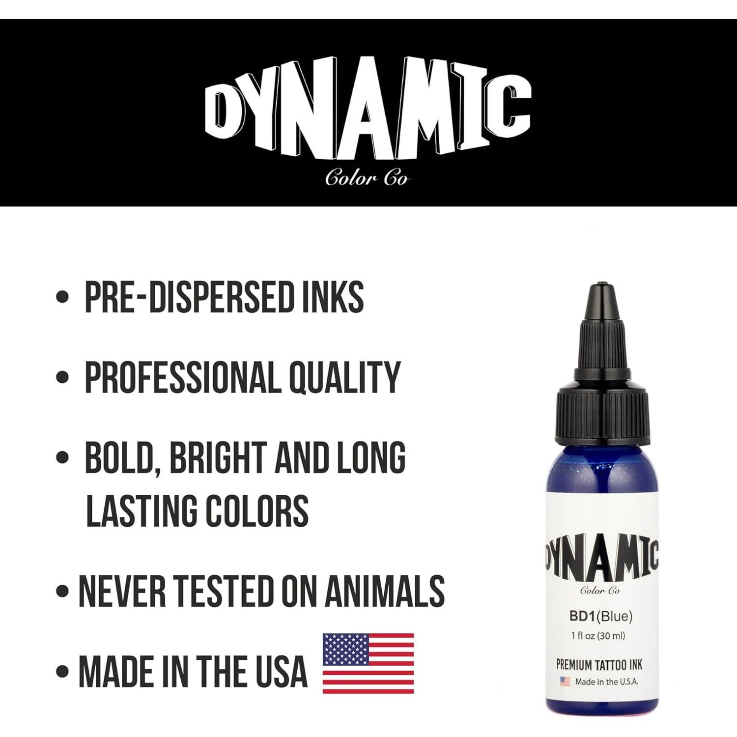 Tinta para Tatuajes Azul Dynamic Color Co 30ml Vegana Esterilizada