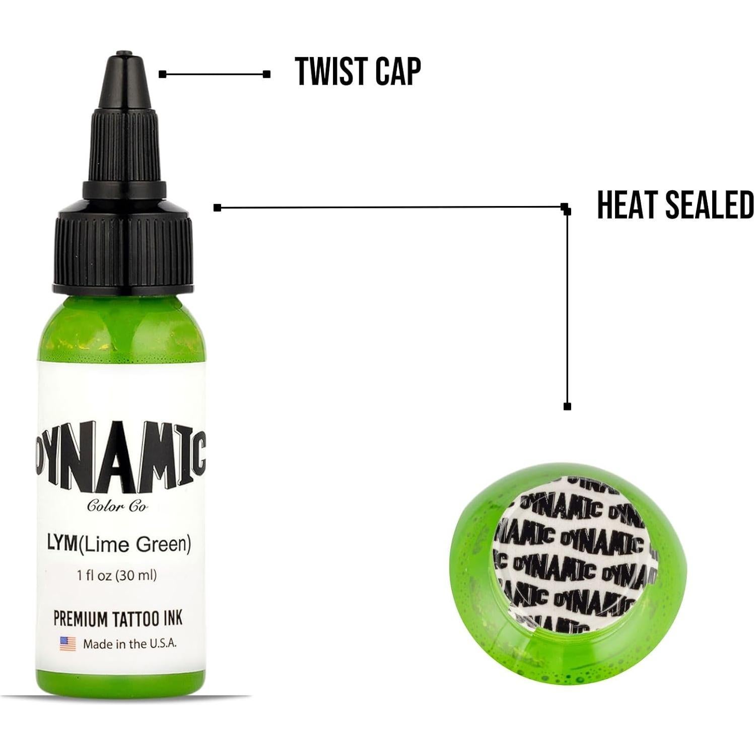 Tinta para Tatuajes Verde Lima Dynamic Color 30 ml Vegana