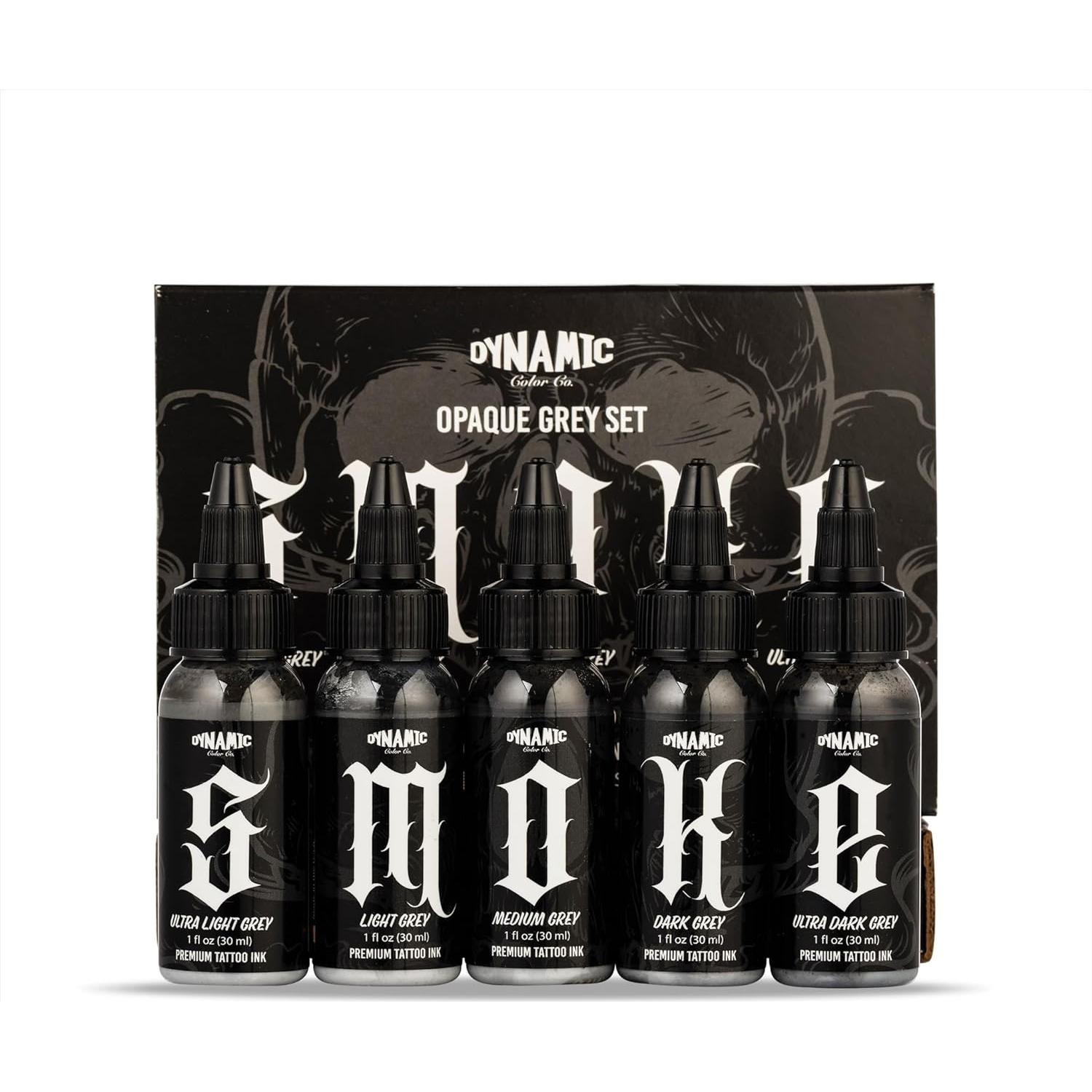 Conjunto de Tinta para Tatuajes Gris Dynamic Color Co - 5 Tonos 30 ml