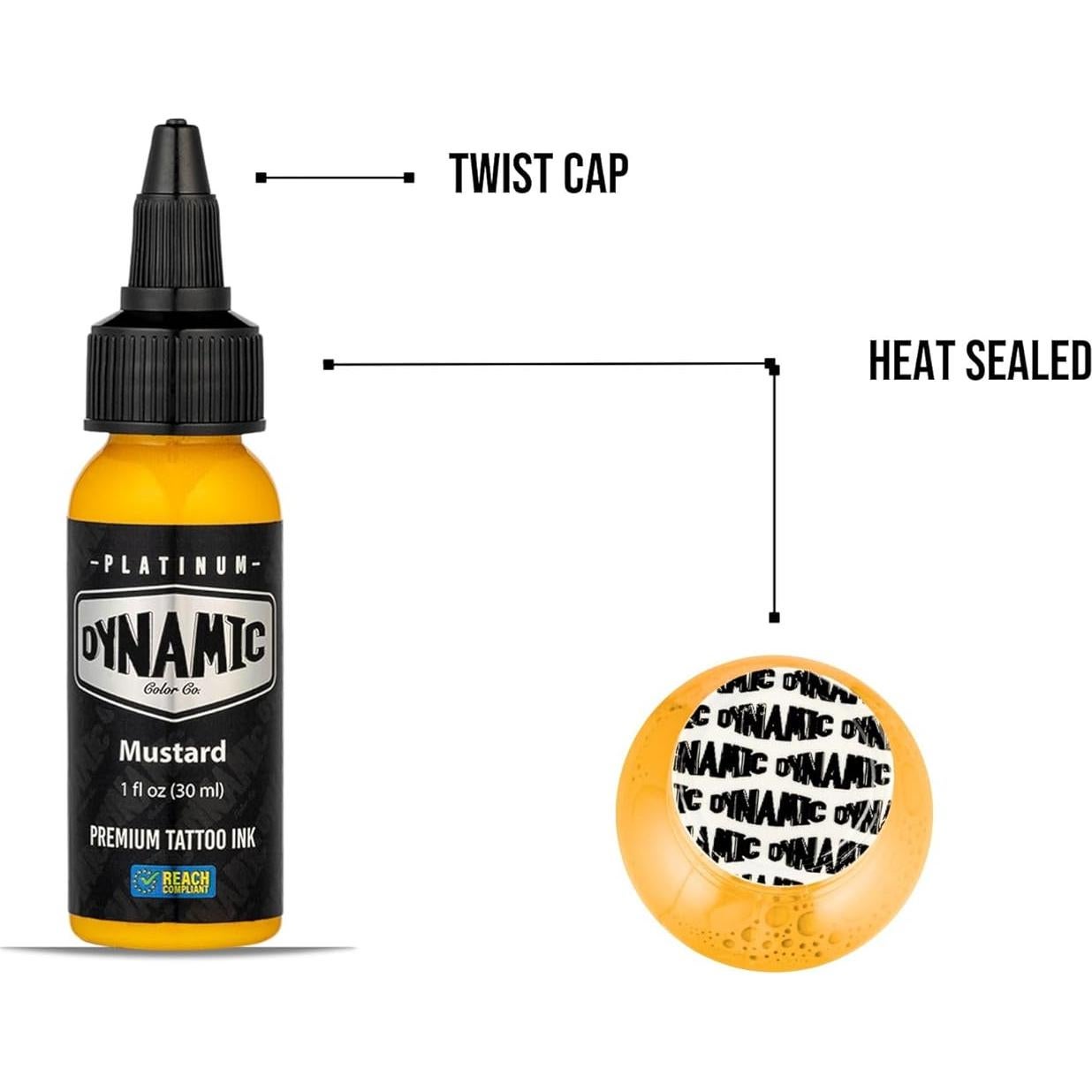 Tinta para Tatuajes Amarilla Mostaza Dynamic Color 30 ml