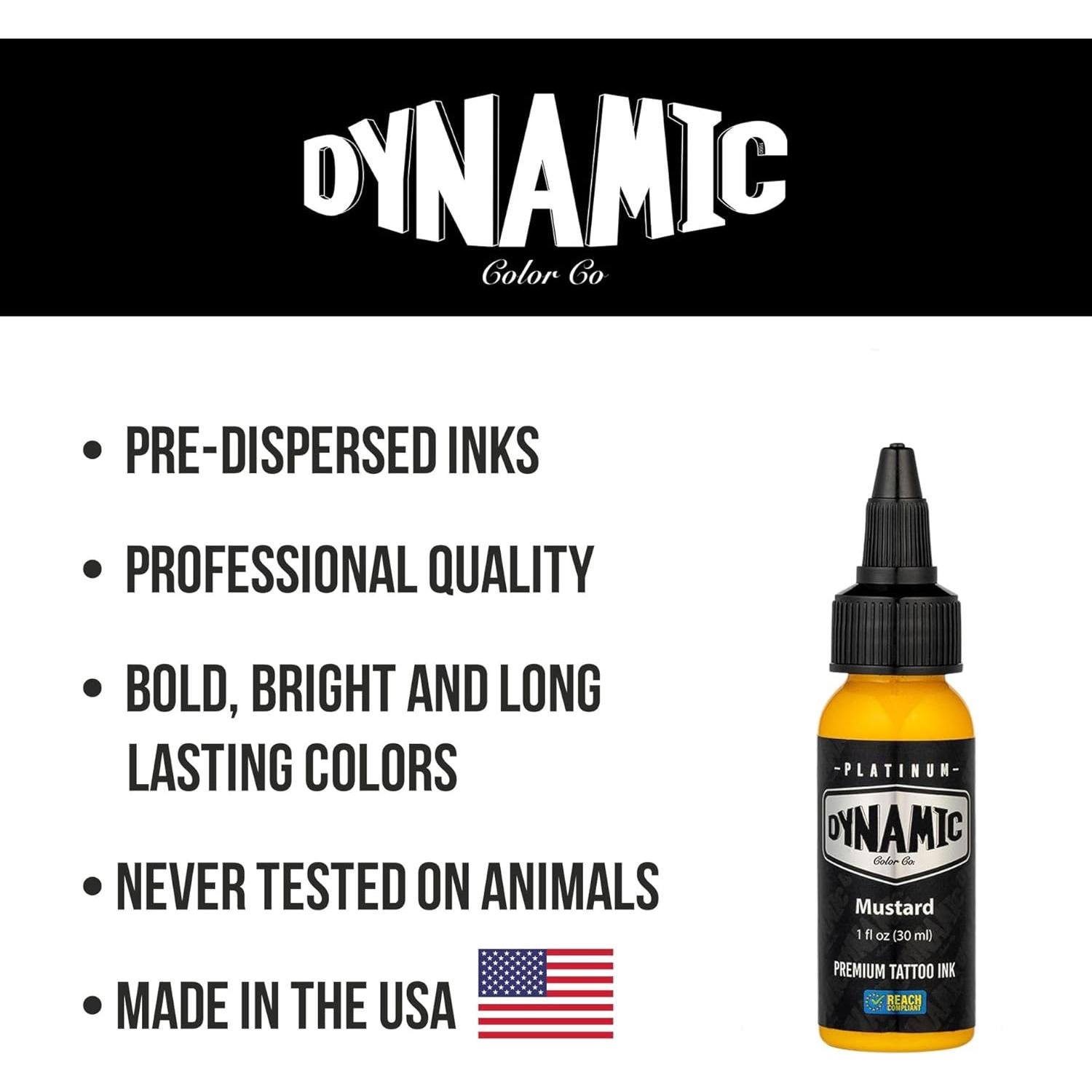 Tinta para Tatuajes Amarilla Mostaza Dynamic Color 30 ml
