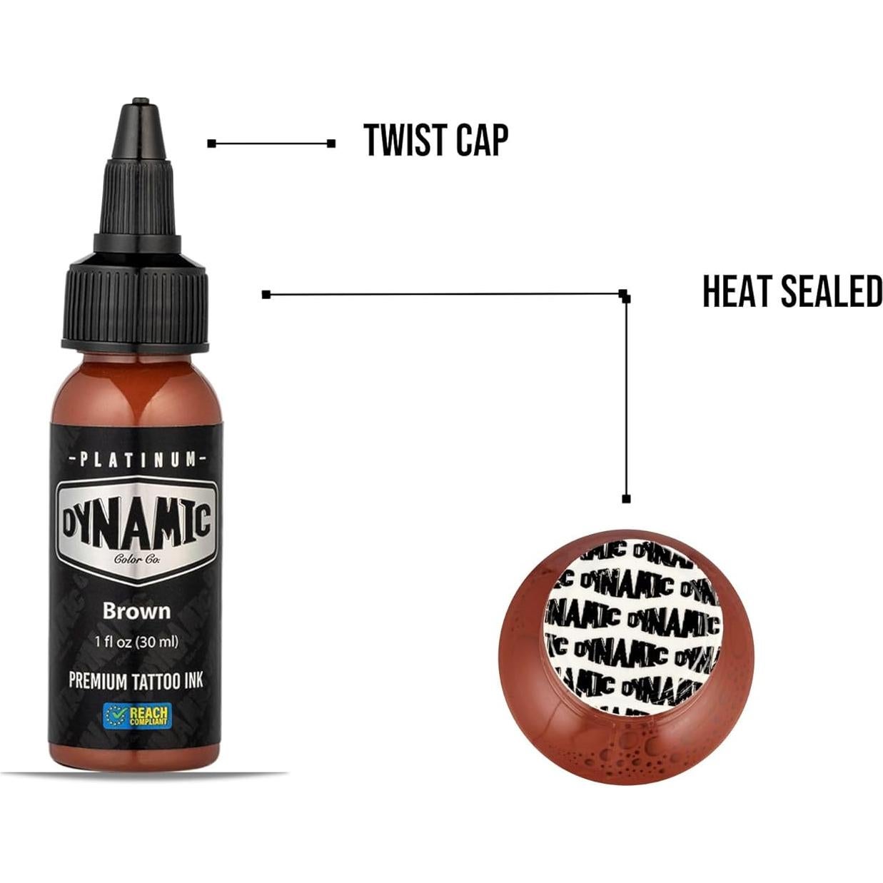 Tinta para Tatuajes Marrón Dynamic Color 30 ml - Colección Platinum