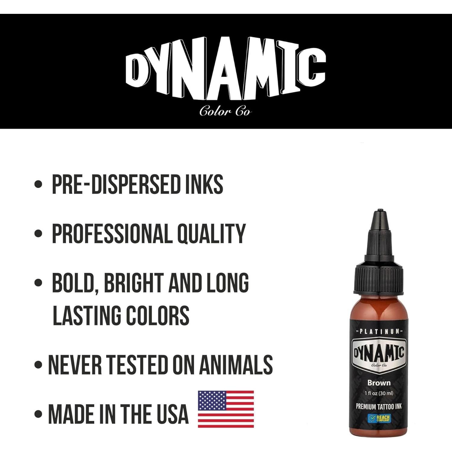 Tinta para Tatuajes Marrón Dynamic Color 30 ml - Colección Platinum