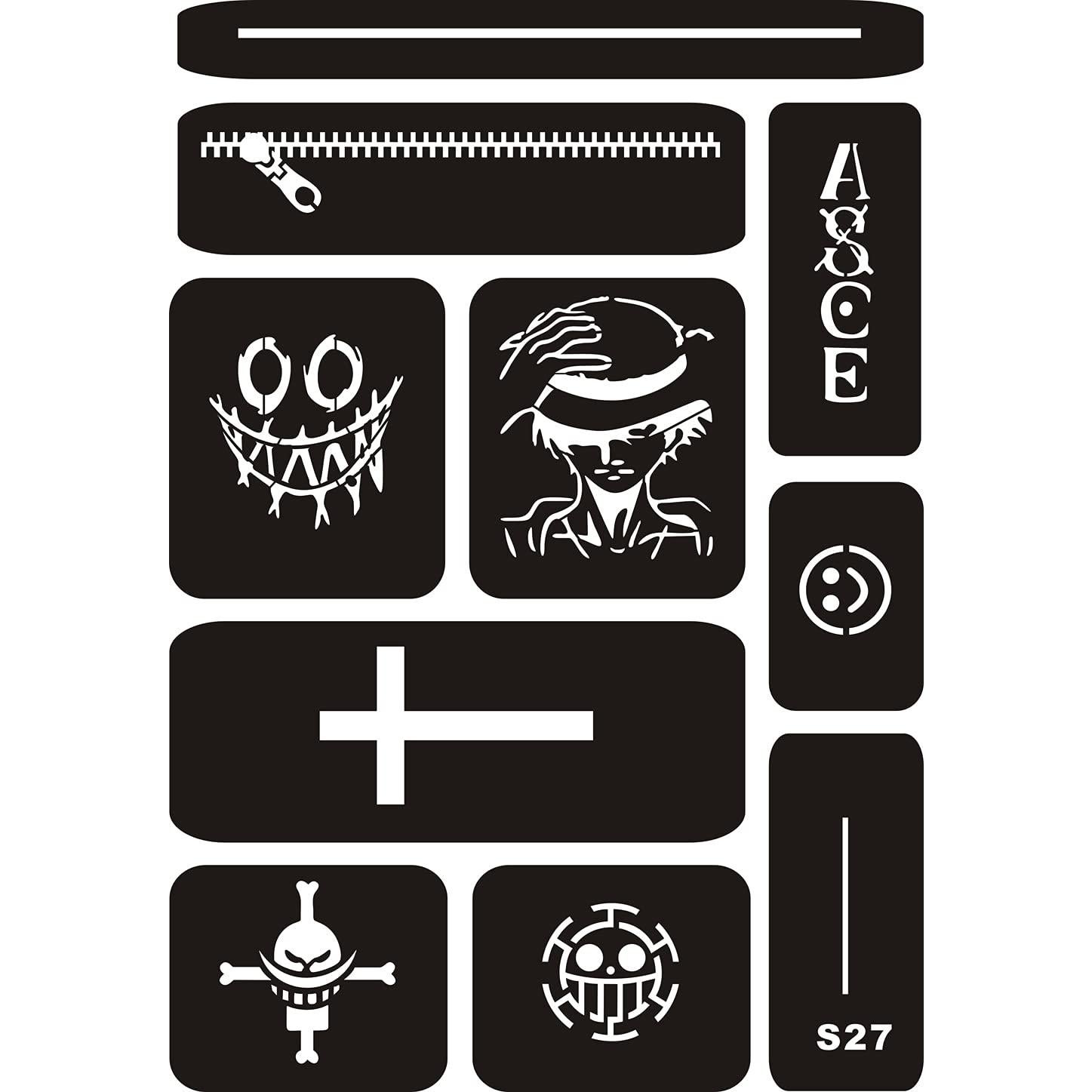 Kit de Plantillas de Tatuaje Temporal KOTBS - 6 Hojas A4 con 52 Patrones