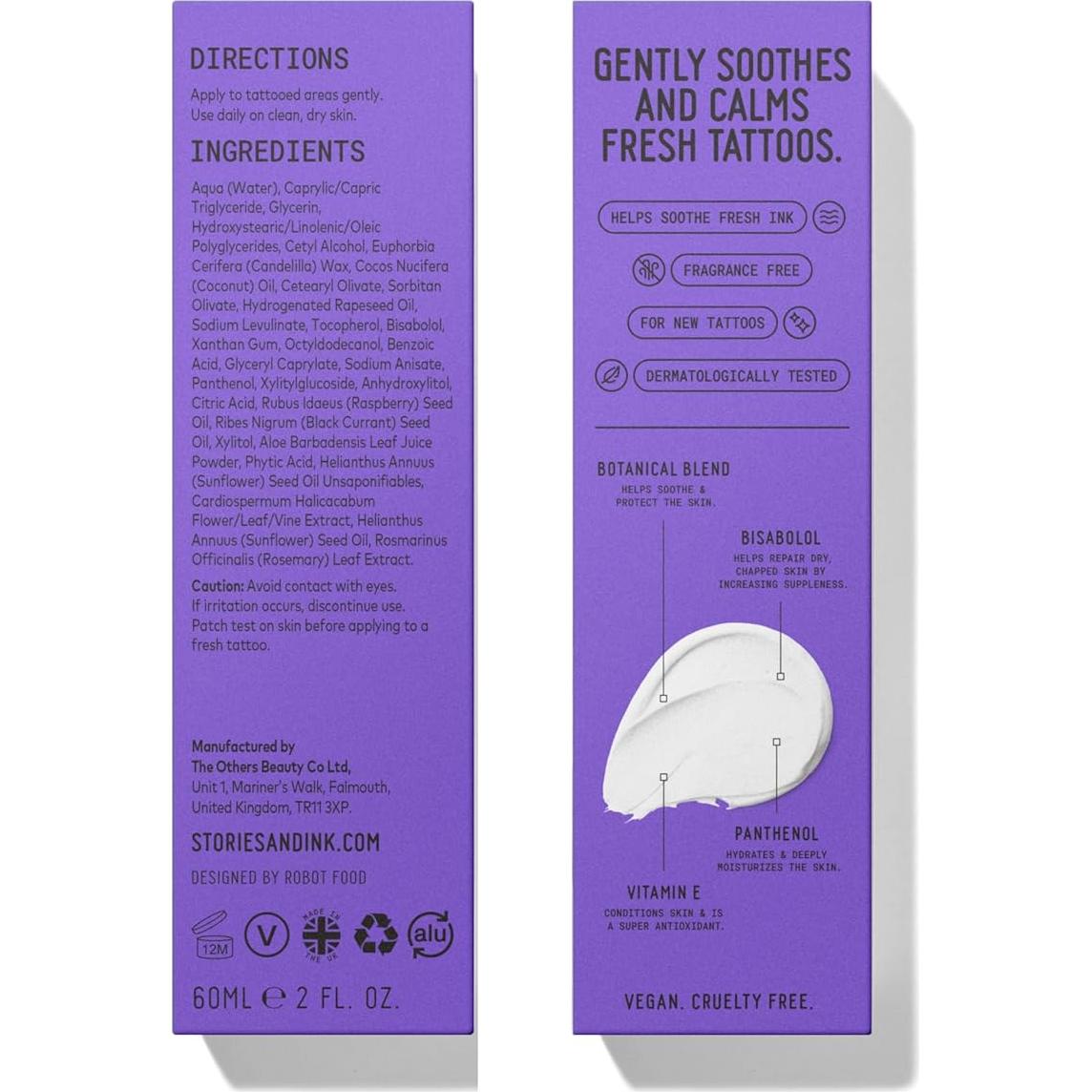 Crema de Cuidado Posterior para Tatuajes Stories & Ink 60 mL