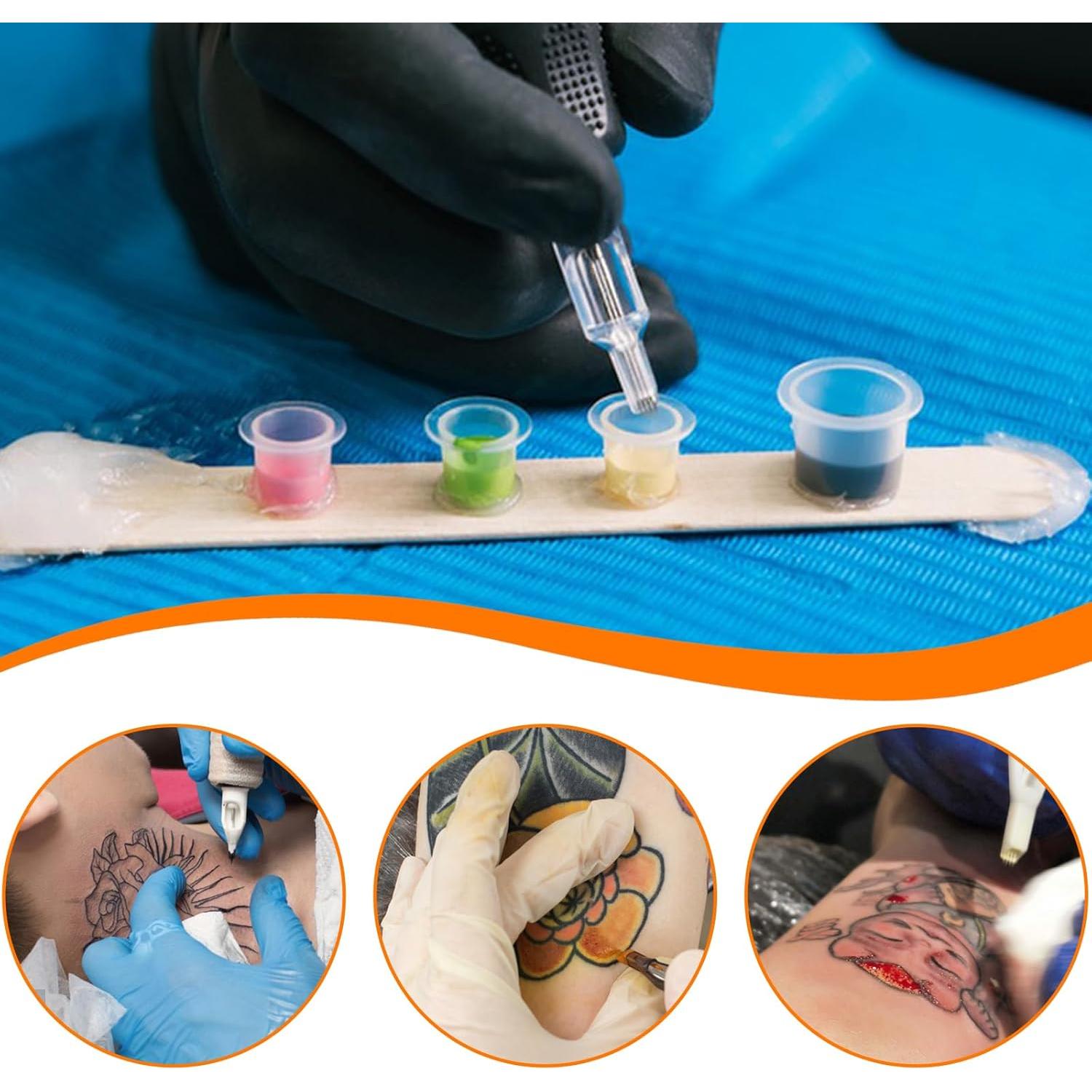 300 Tapas de Tinta para Tatuajes TKYZMS - 100 Grandes, 100 Medianas, 100 Pequeñas