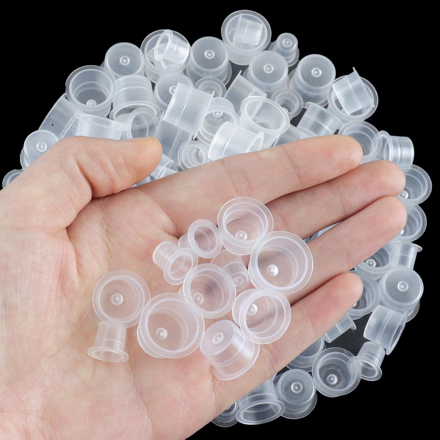 300 Tapas de Tinta para Tatuajes TKYZMS - 100 Grandes, 100 Medianas, 100 Pequeñas