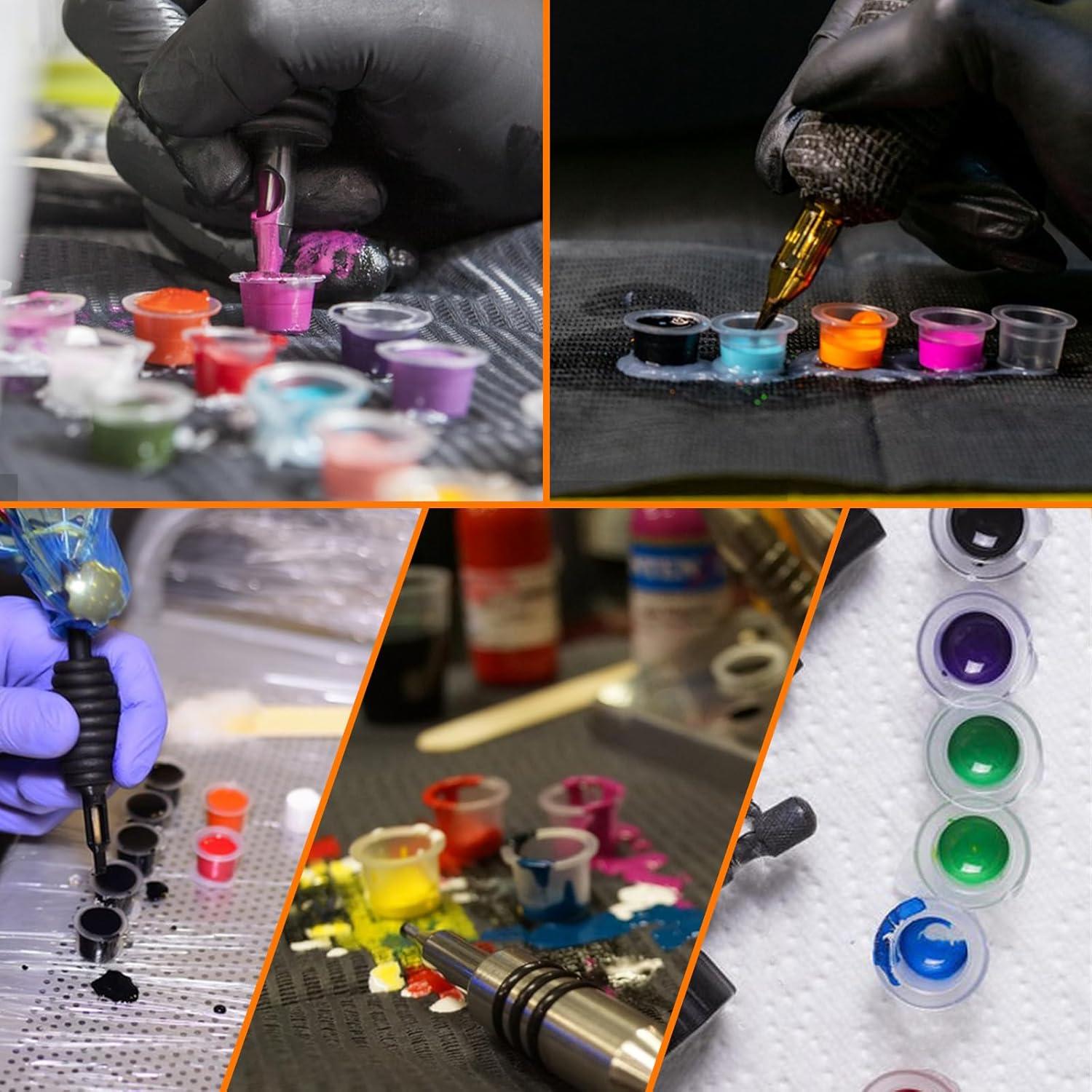 300 Tapas de Tinta para Tatuajes TKYZMS - 100 Grandes, 100 Medianas, 100 Pequeñas