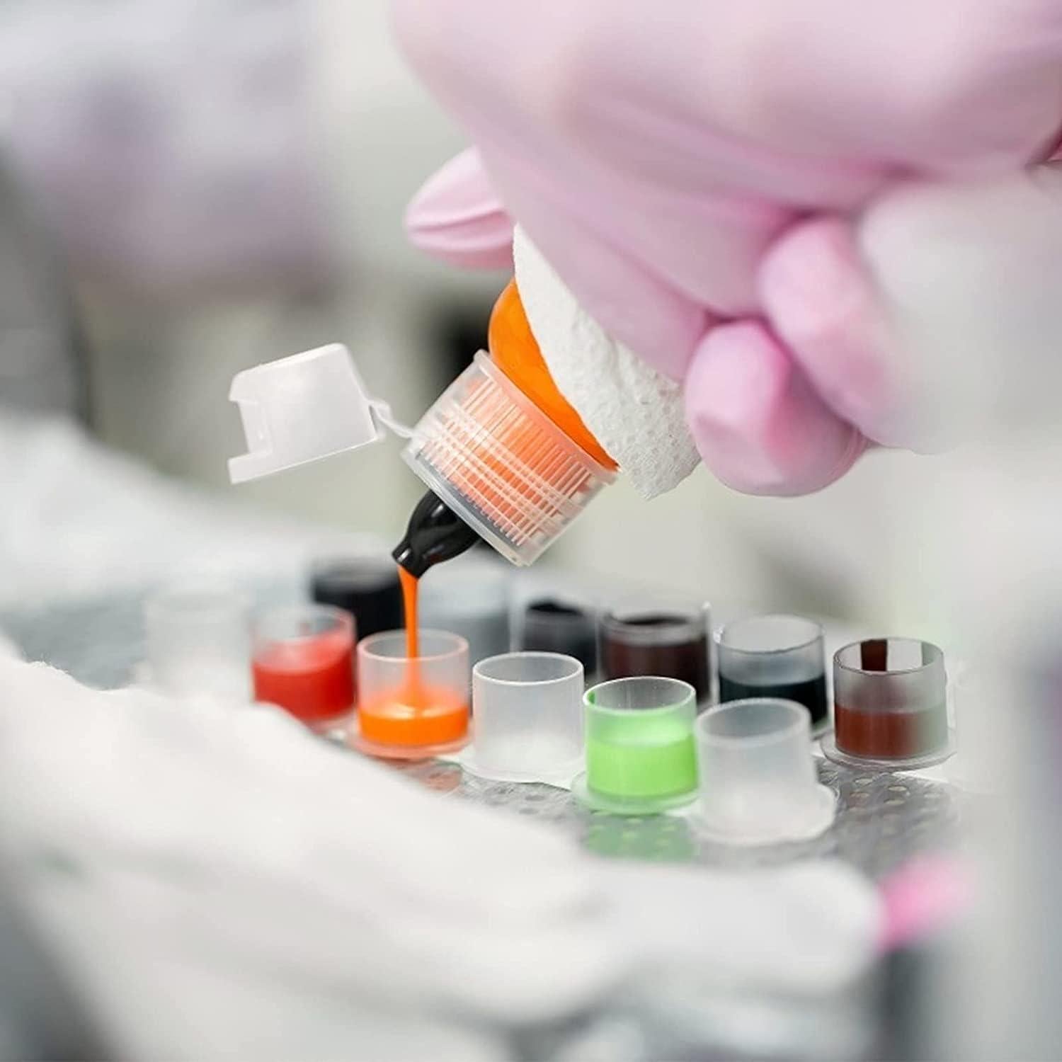 300 Tapas de Tinta para Tatuaje UPTATSUPPLY Color Blanco