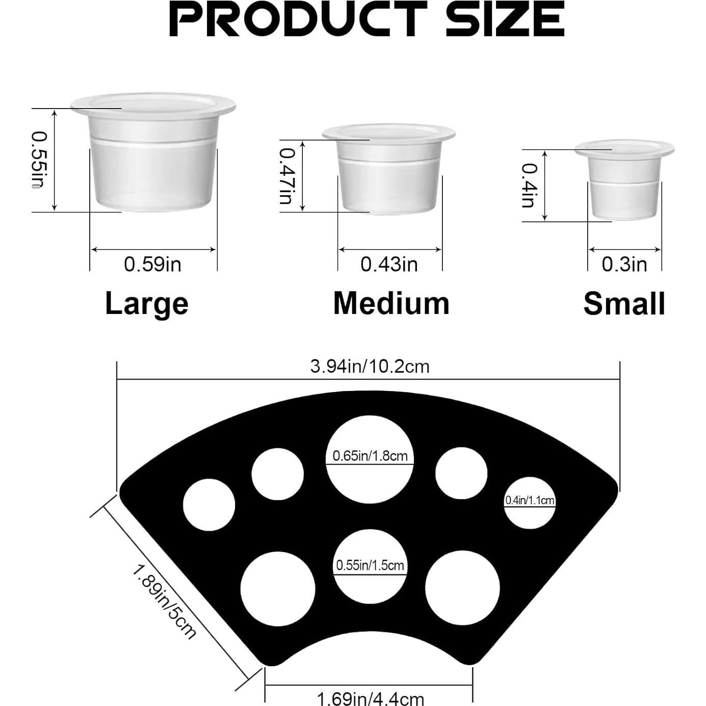 Tazas de Tinta para Tatuajes WZPB - 300 Piezas Mixtas