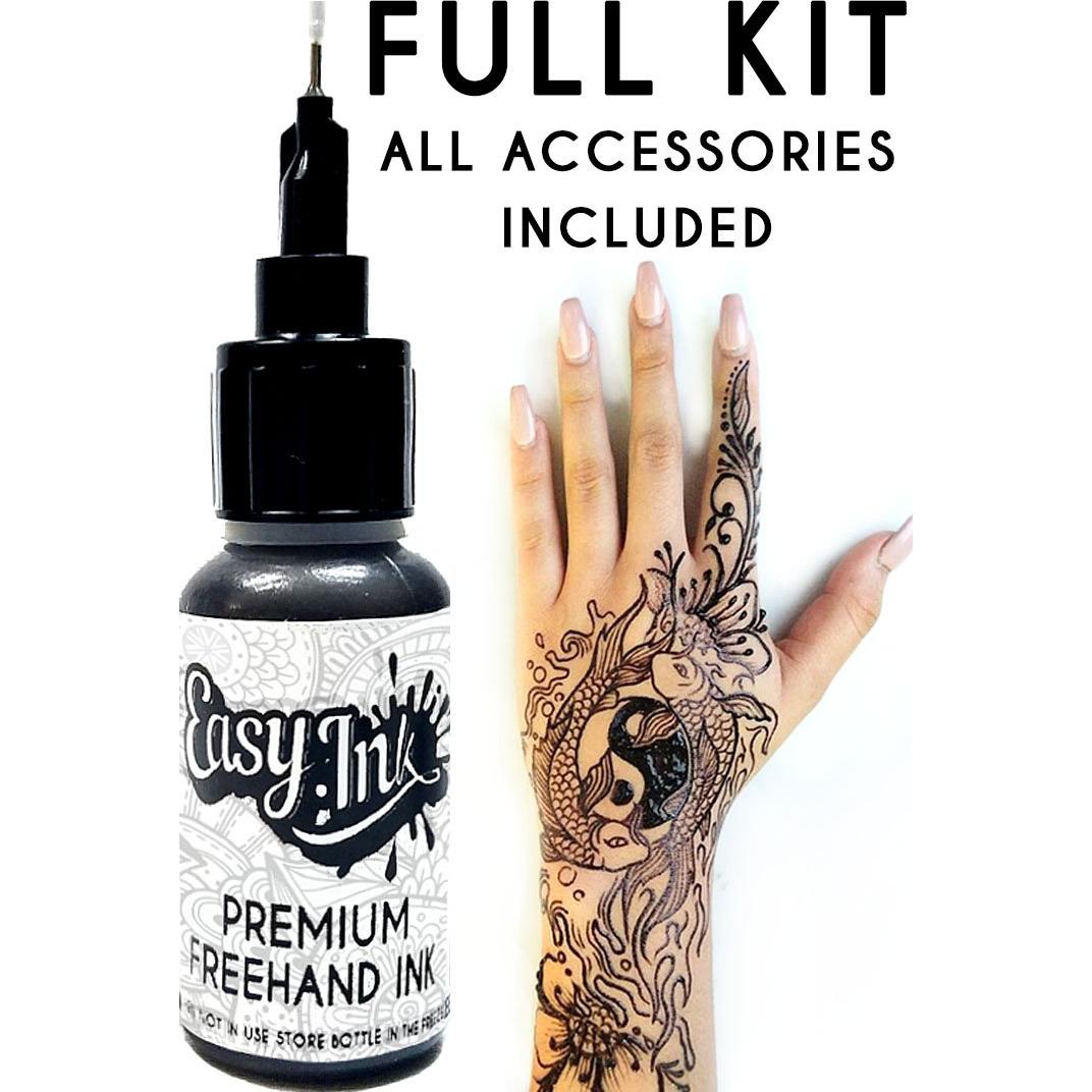 Kit Completo Tinta de Tatuaje Temporal Easy.ink 1oz Orgánica