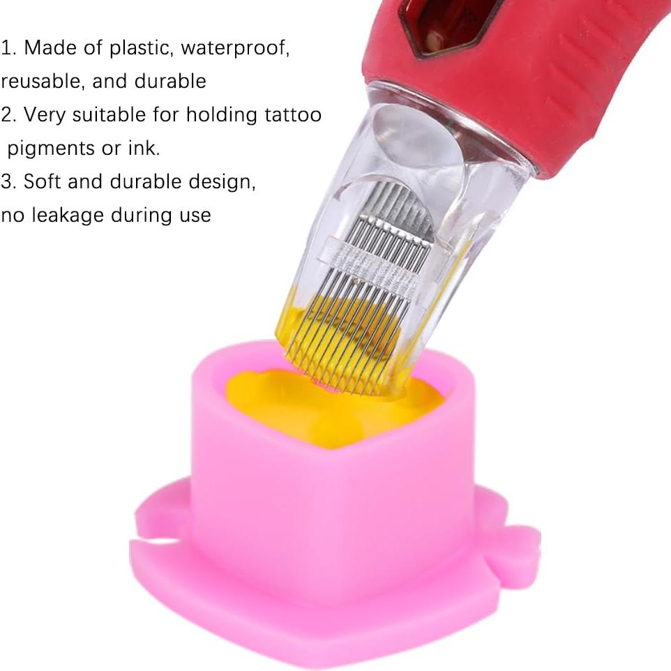 200 Tazas de Tinta para Tatuajes Corazón IFERO Rosa Desechables