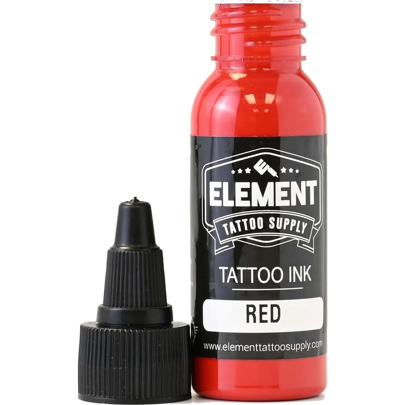 Tinta Roja para Tatuajes Element Tattoo Supply 29.57 ml Profesional