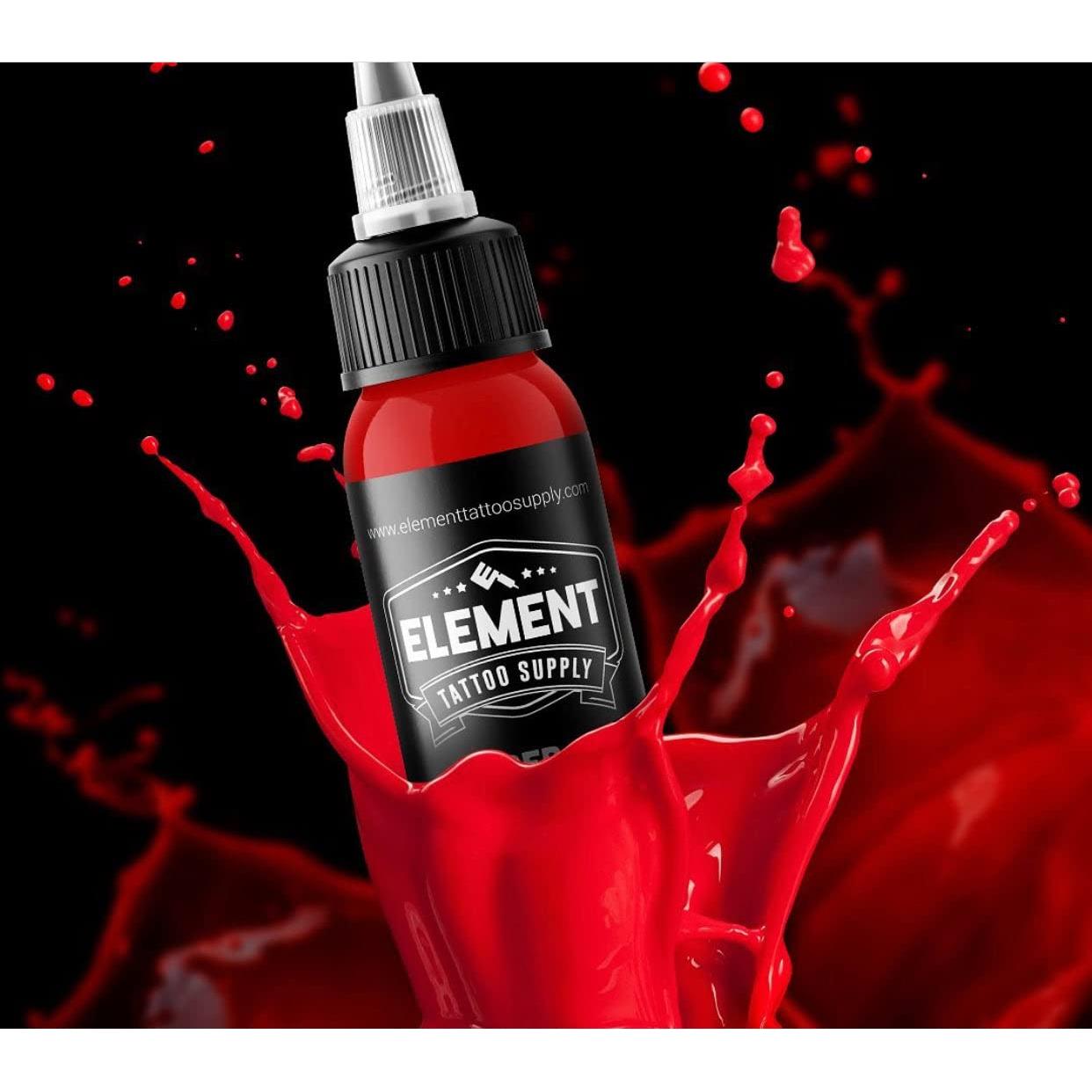 Tinta Roja para Tatuajes Element Tattoo Supply 29.57 ml Profesional