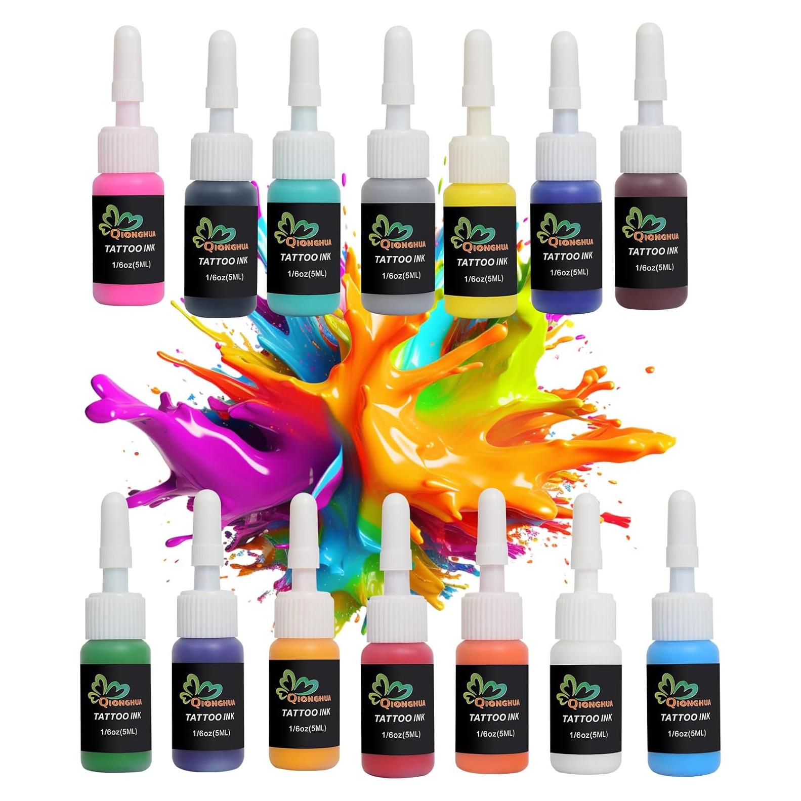 Set de Tinta Profesional QIONGHUA 14 Colores 5 ml por Botella
