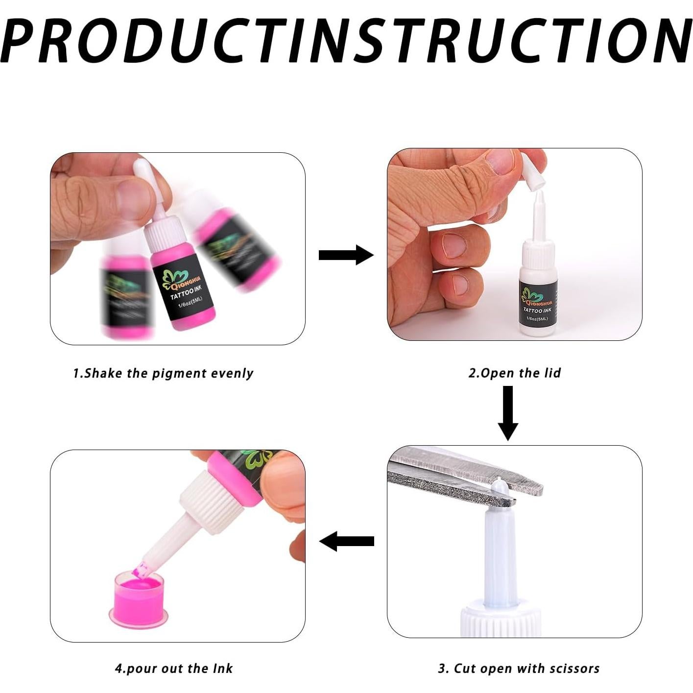 Set de Tinta Profesional QIONGHUA 14 Colores 5 ml por Botella