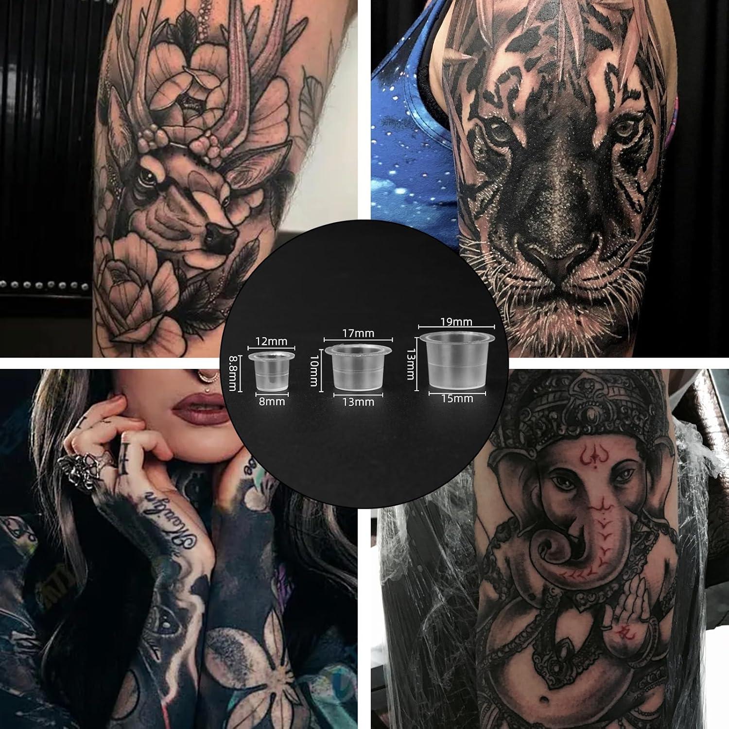 Tazas de Tinta para Tatuajes ATOMUS 300pcs Mezcladas 9-15mm