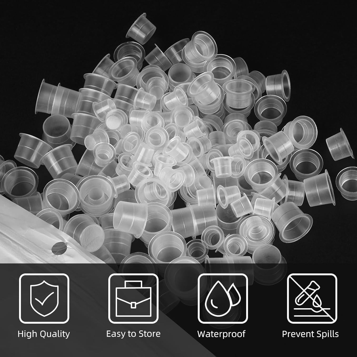 Tazas de Tinta para Tatuajes ATOMUS 300pcs Mezcladas 9-15mm