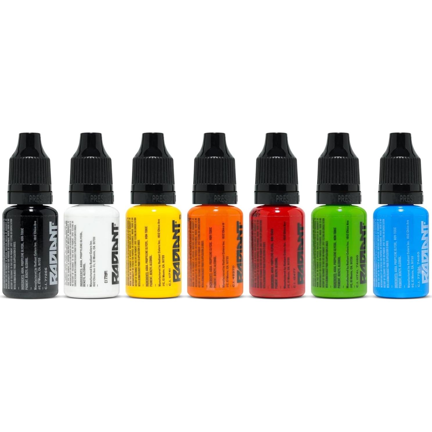 Set de Tinta para Tatuajes Radiant Colors 7 Colores 15ml