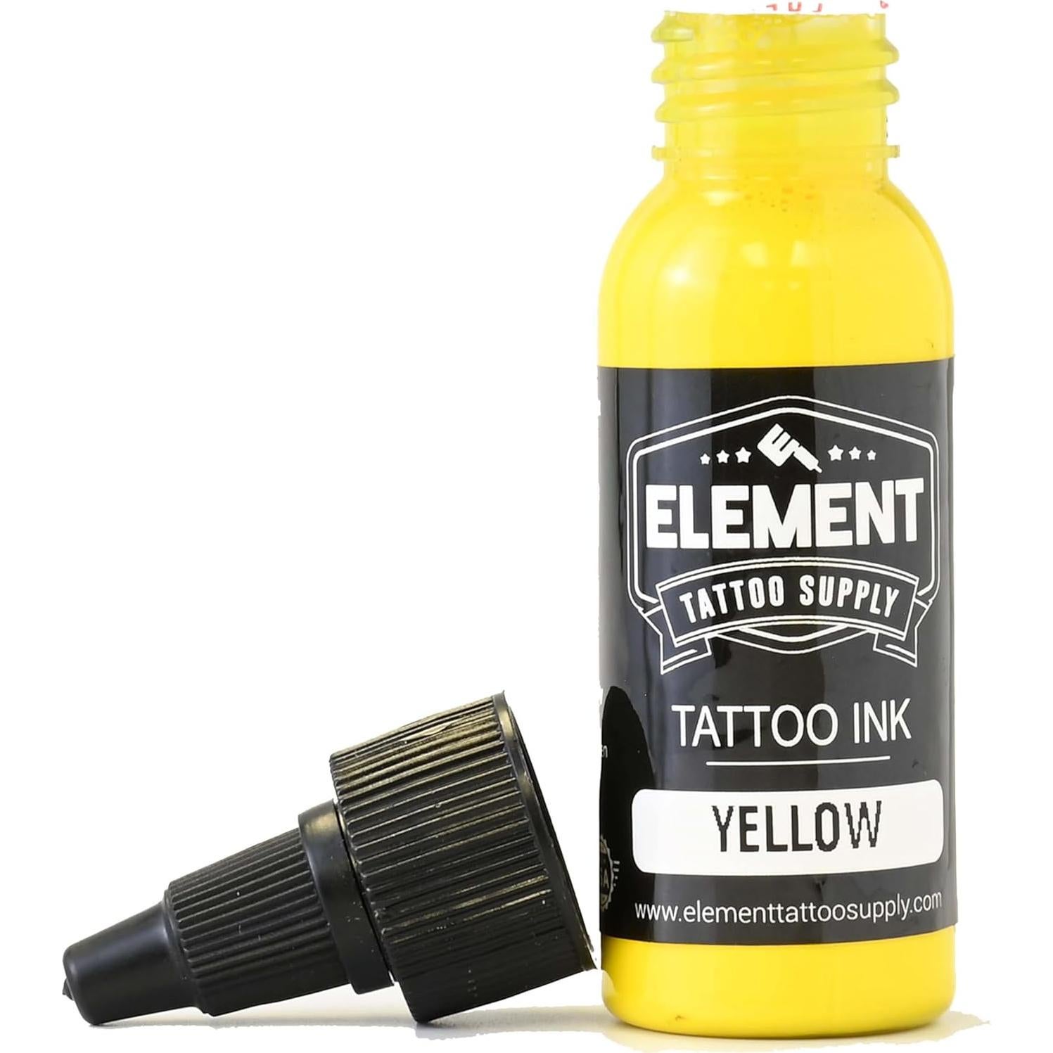 Tinta para Tatuajes Amarilla Element Tattoo 29.57ml Brillante