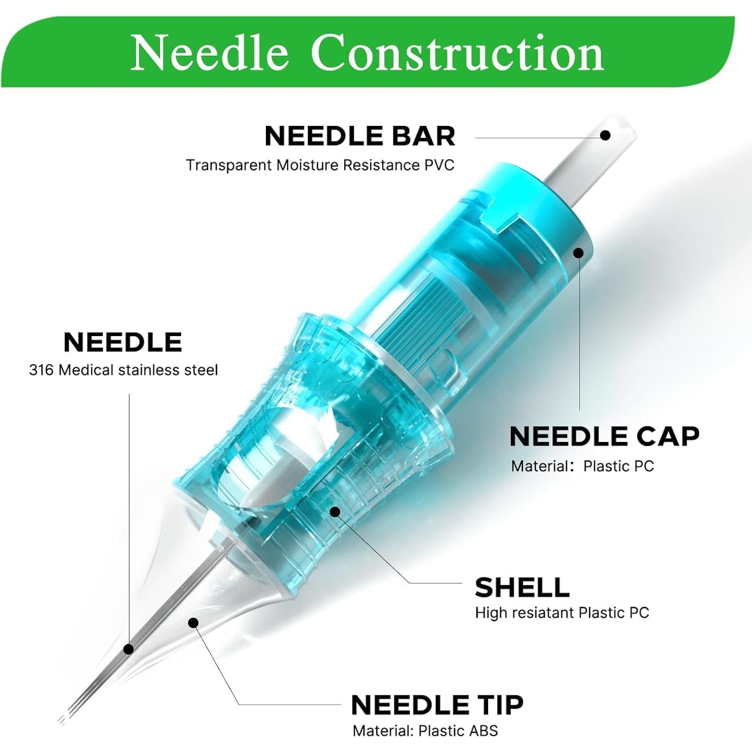 Agujas de Tatuaje JCONLY 1003RLL Cartucho 20 Piezas 0.30mm