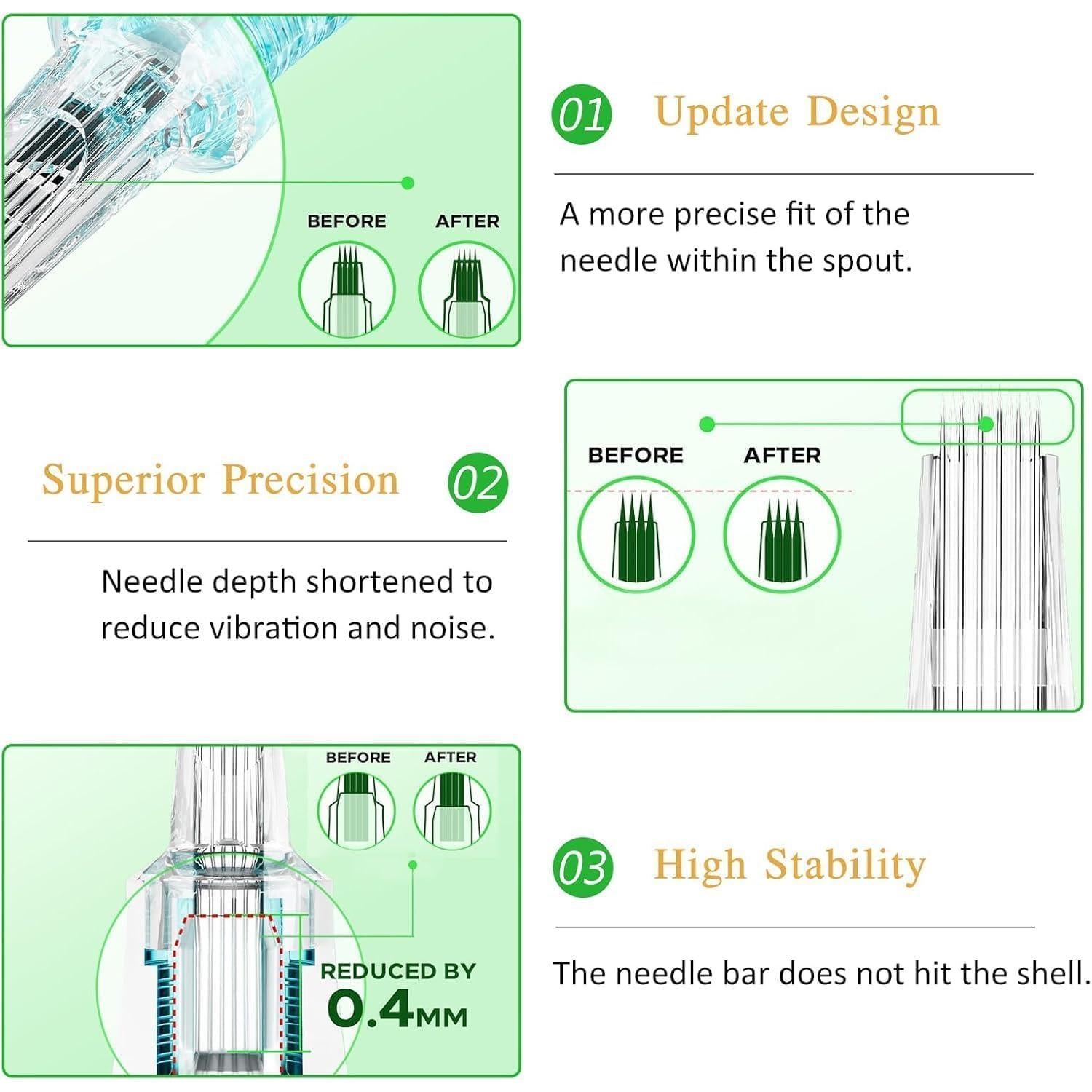 Agujas de Tatuaje JCONLY 1003RLL Cartucho 20 Piezas 0.30mm