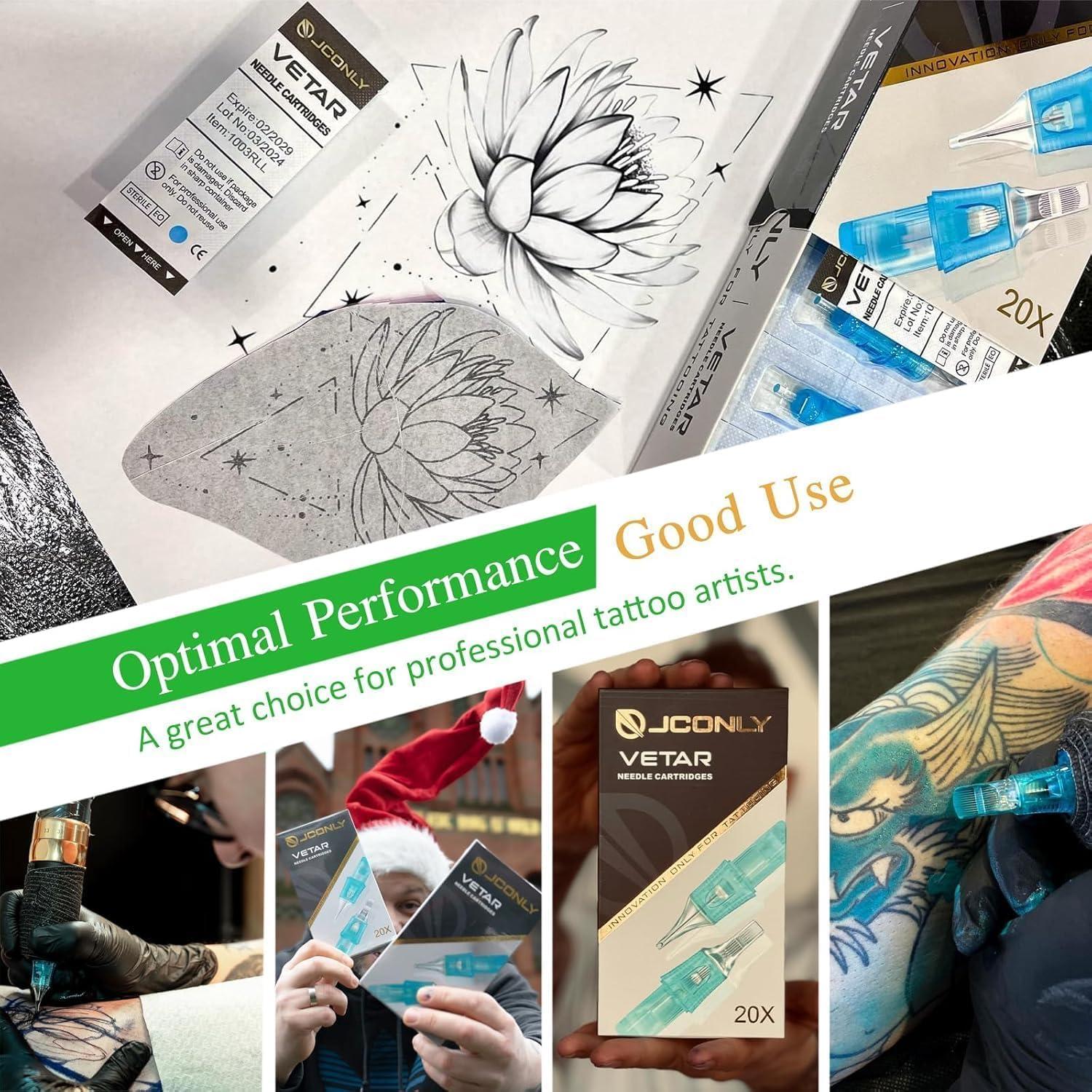 Agujas de Tatuaje JCONLY 1003RLL Cartucho 20 Piezas 0.30mm