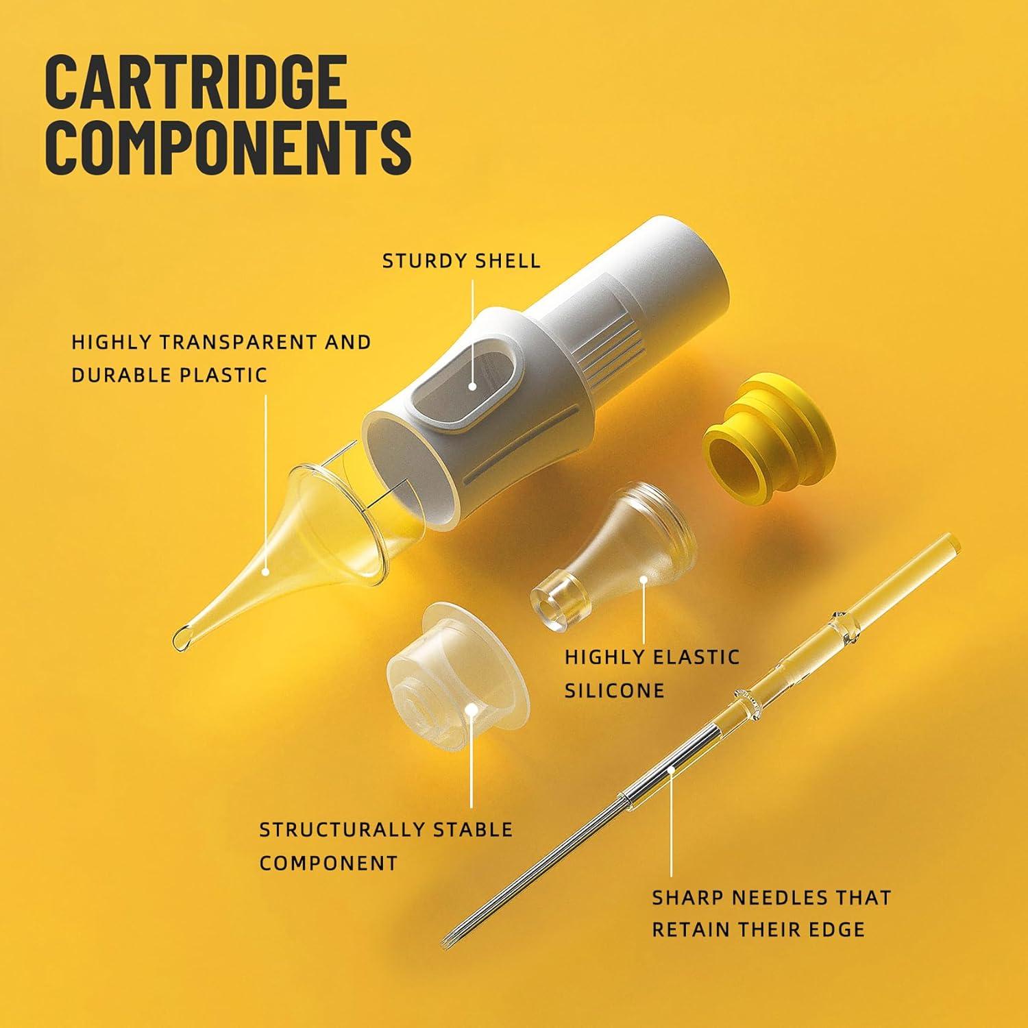 20 Agujas de Cartucho para Tatuaje Ackbun 1207RL Desechables