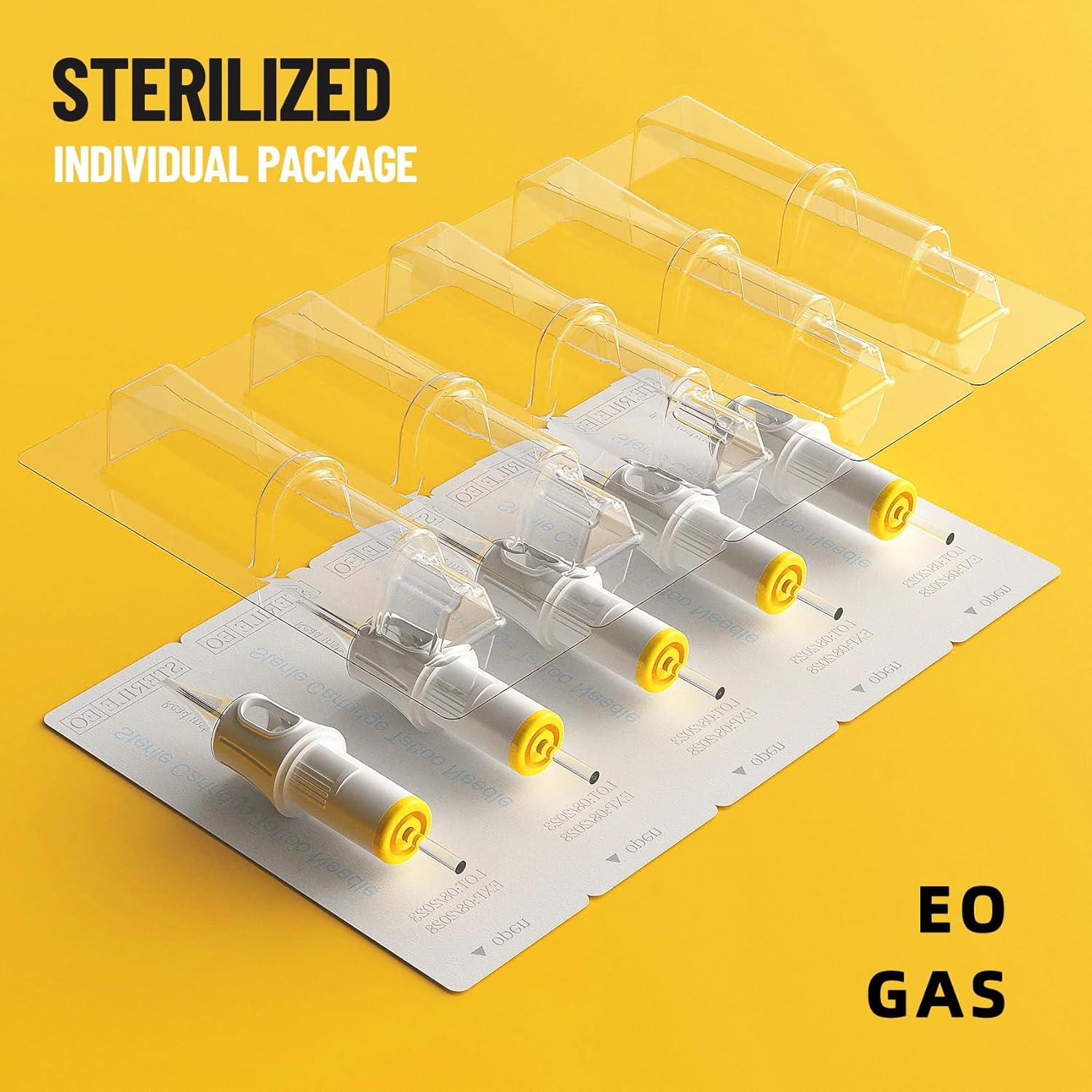 20 Agujas de Cartucho para Tatuaje Ackbun 1207RL Desechables